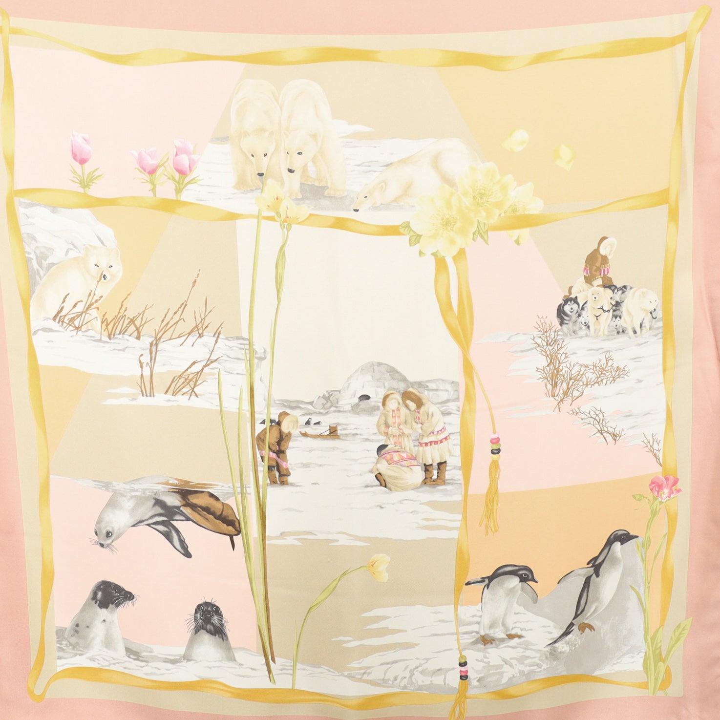 Boxed Salvatore Inuit Design Ferragamo Silk Scarf