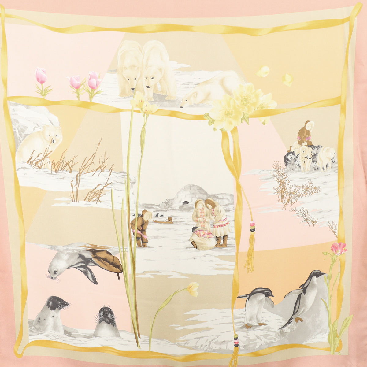 Boxed Salvatore Inuit Design Ferragamo Silk Scarf