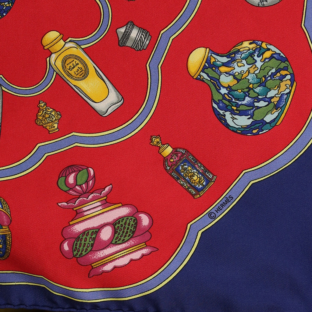 Pristine Hermès Qu’ Importe Le Flacon 42 Silk Scarf