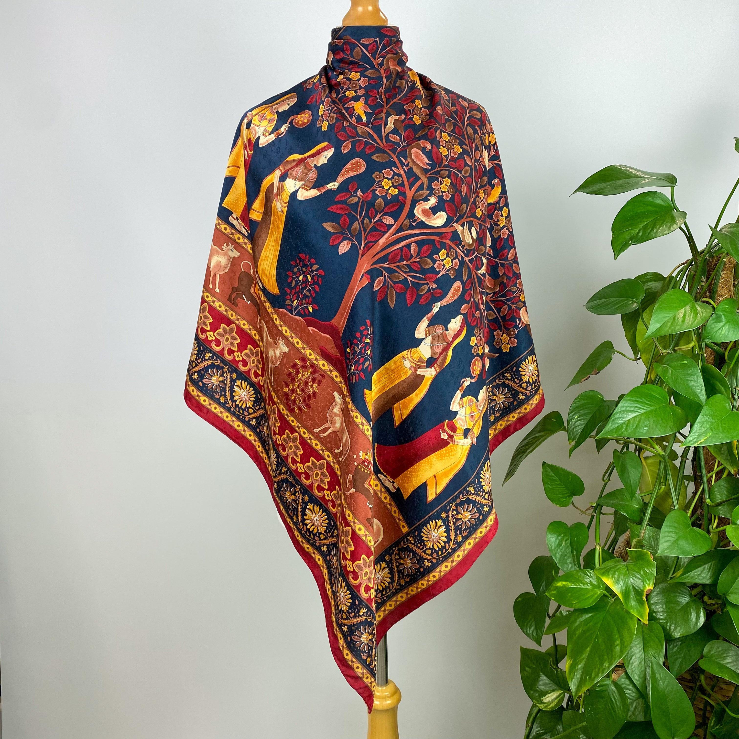 Tree of Life Vintage Silk Scarf