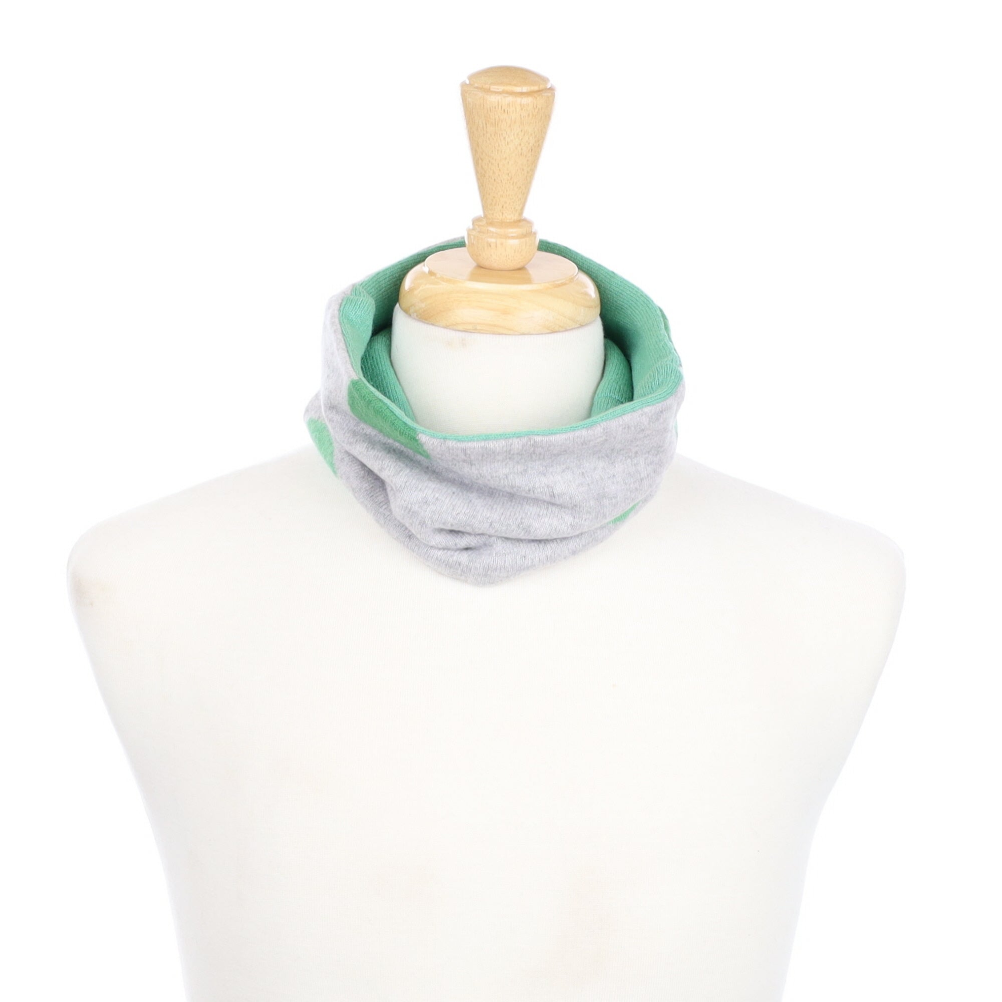 Smoke Grey and Green Spot Neck Warmer