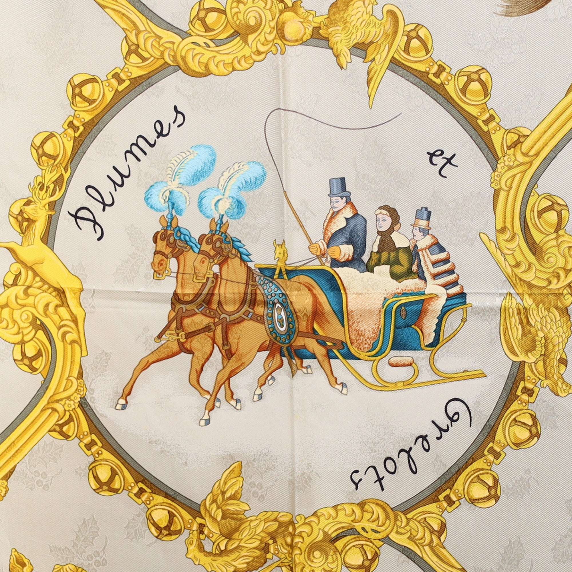 Hermès Plumes et Grelots Silk Scarf