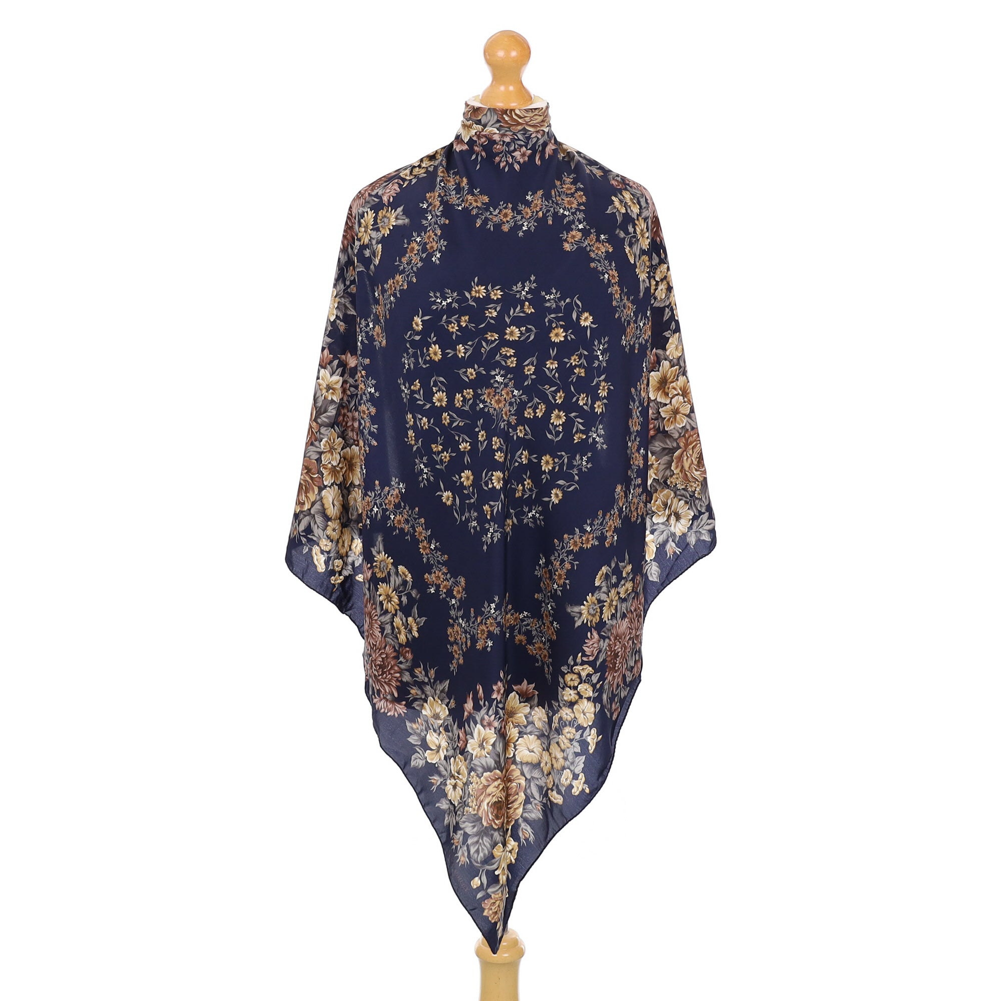 Laura Ashley Navy Floral Silk Scarf