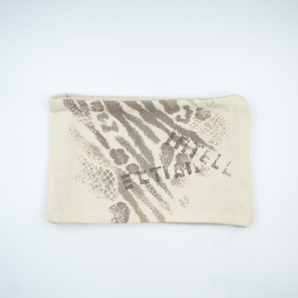 Oatmeal Two Tone Animal Print Neck Warmer
