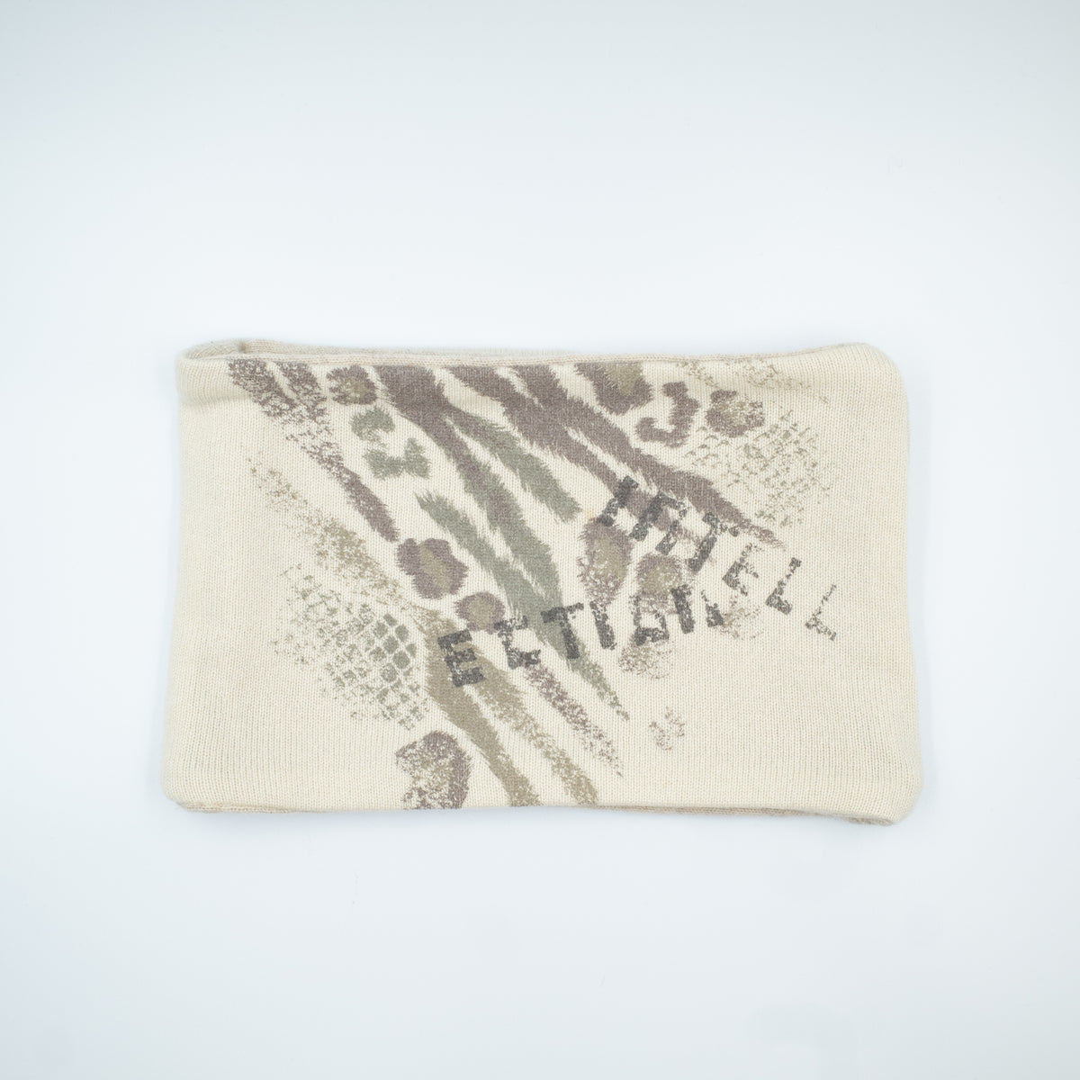 Oatmeal Two Tone Animal Print Neck Warmer