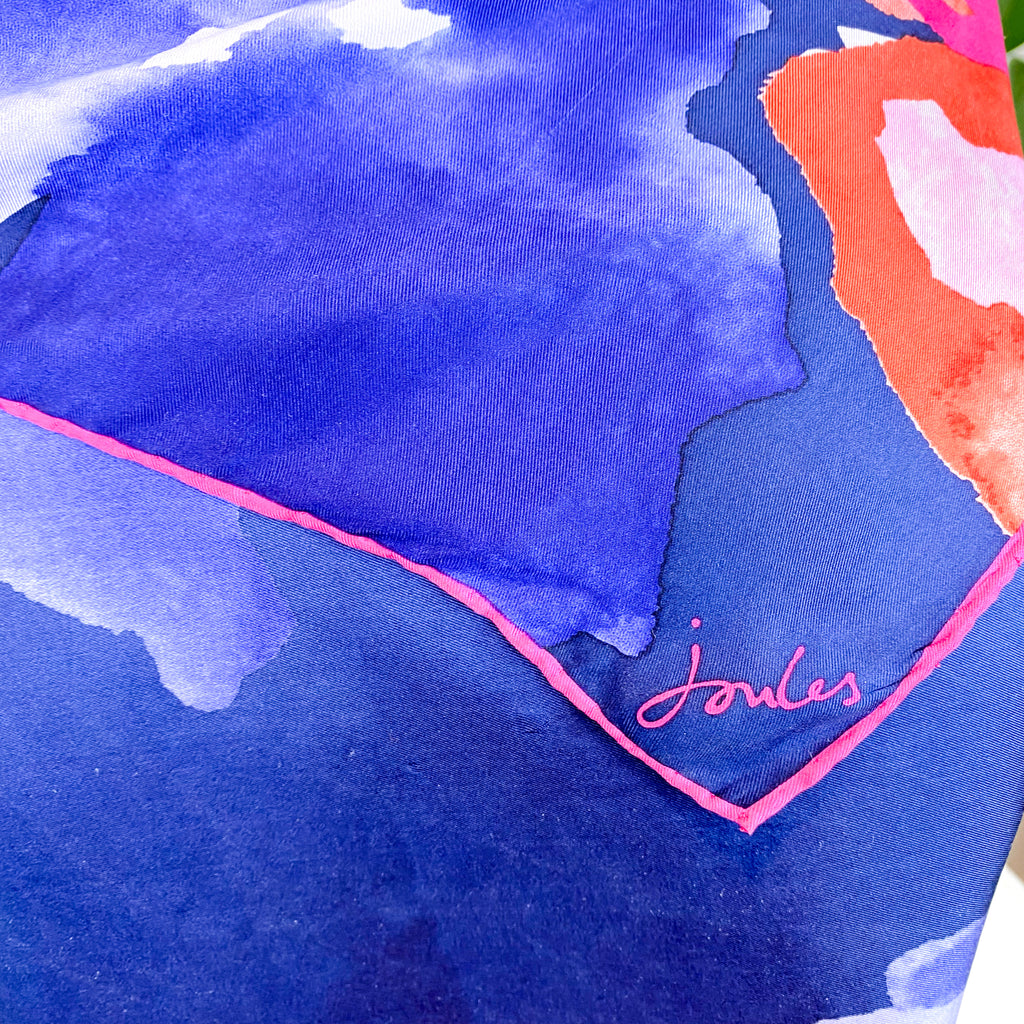 Abstract Floral Joules Silk Scarf