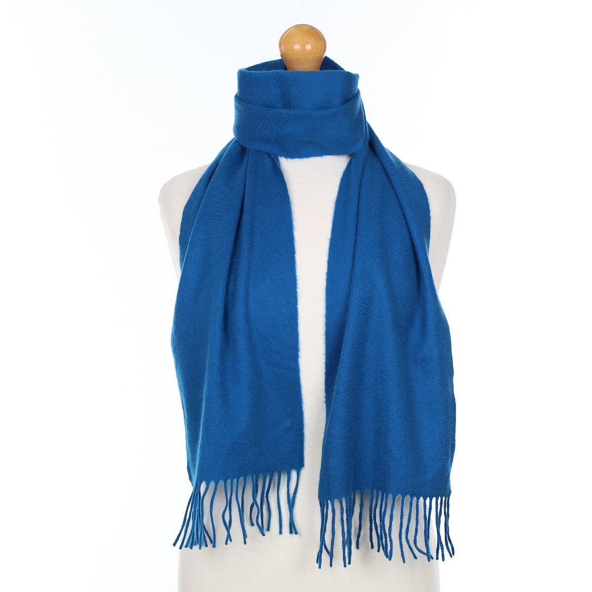 Peacock Blue Cashmere Woven Scarf