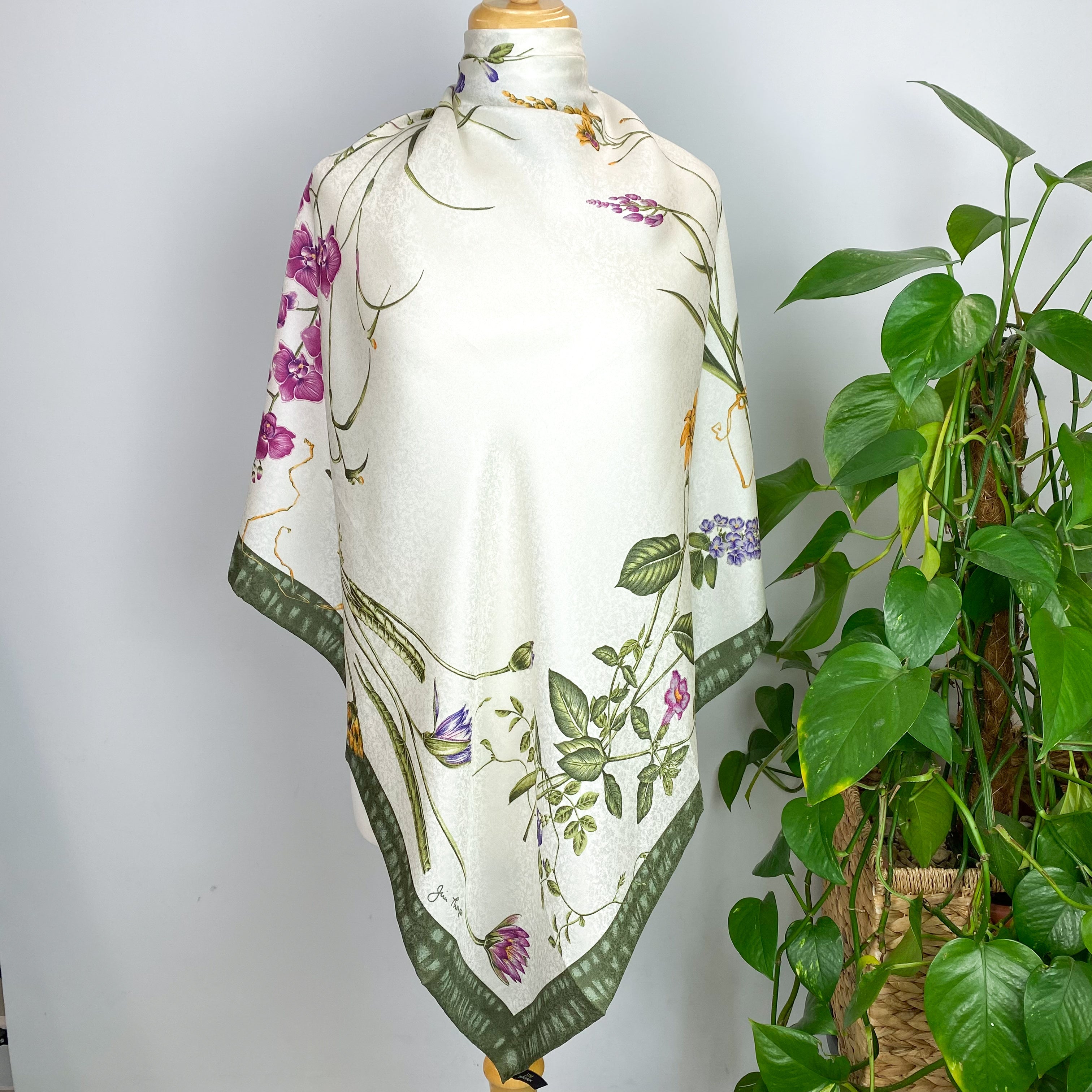 Jim Thompson Floral Thai Silk Scarf
