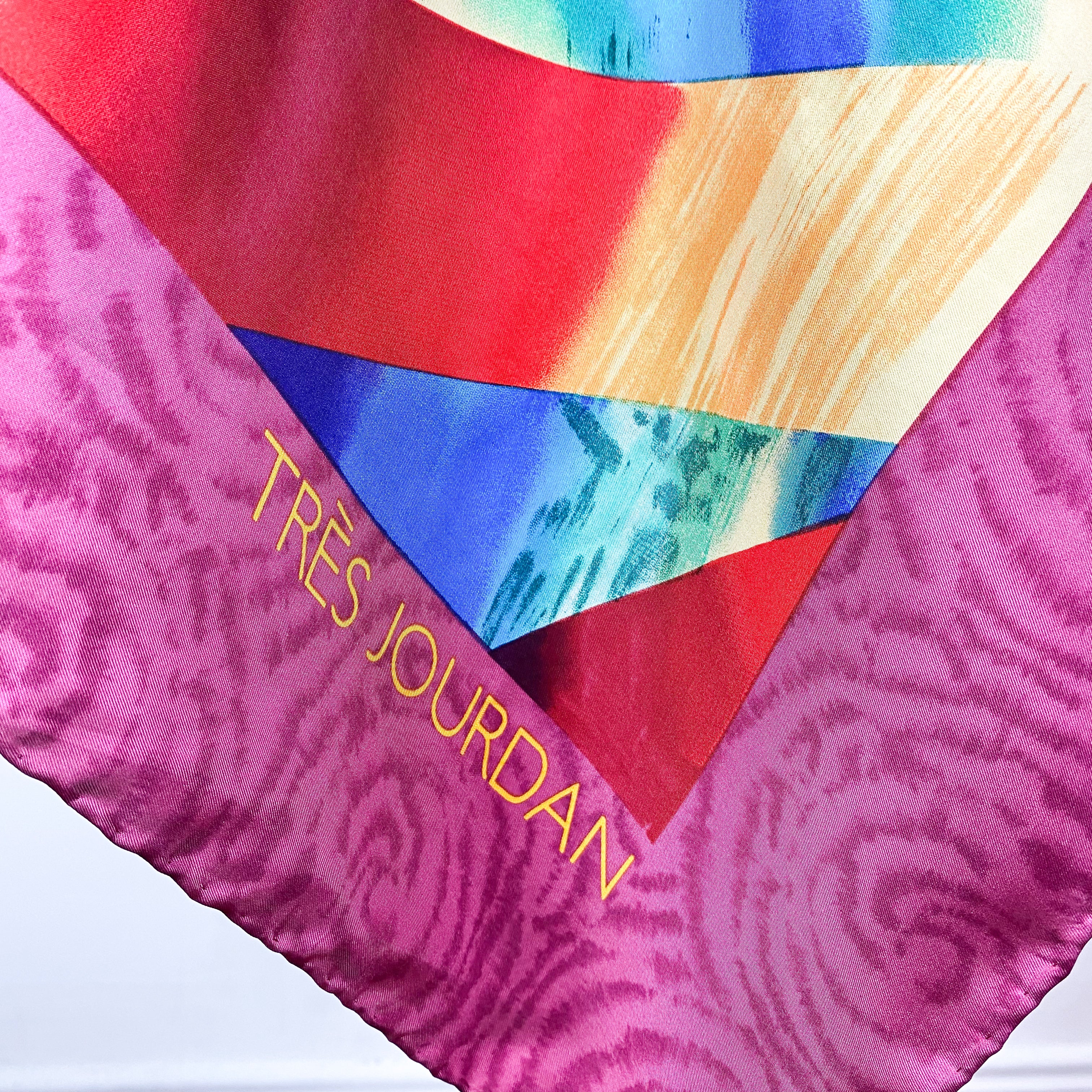 Large Bright Colourful Vintage Silk Scarf
