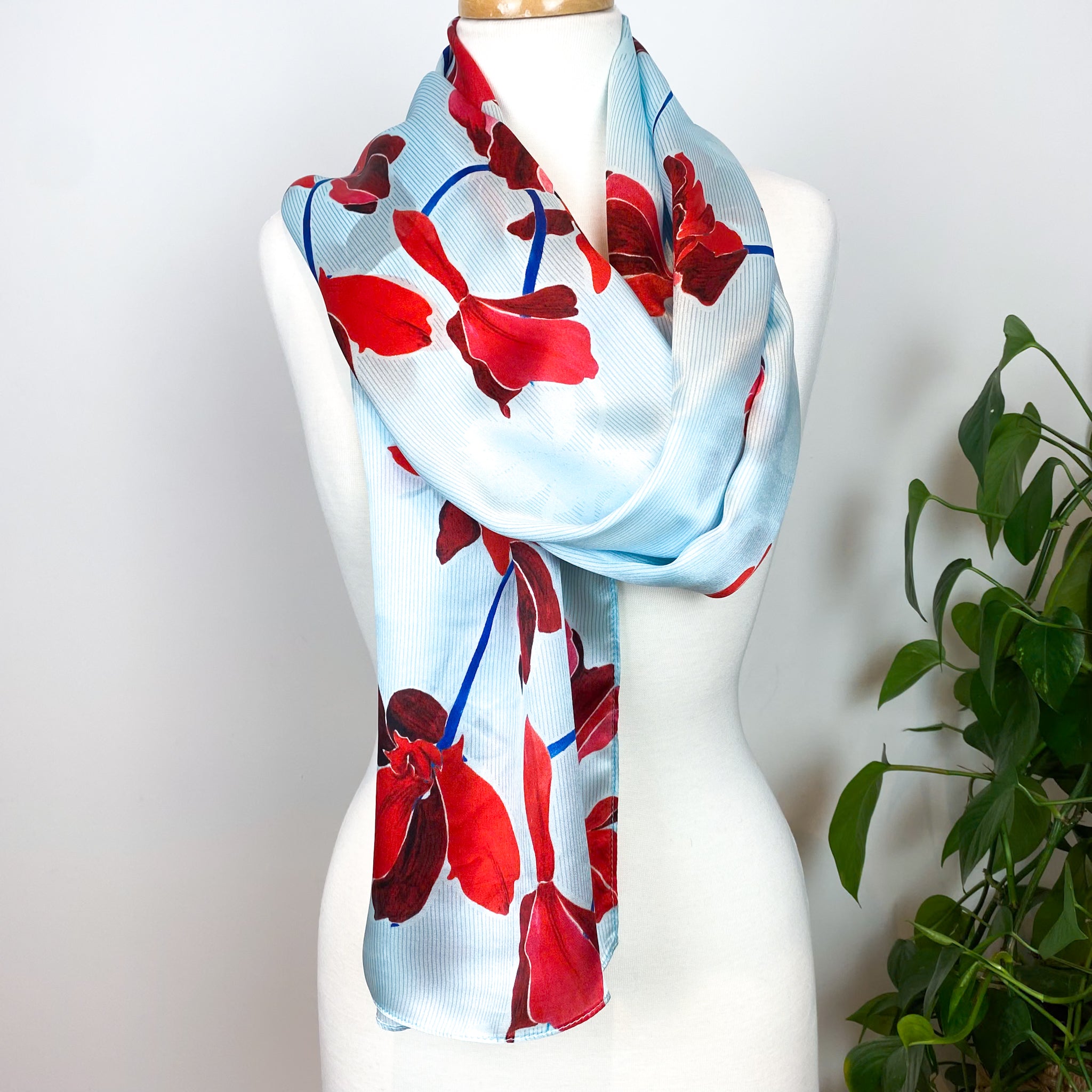 Jigsaw Wrap Style Satin Silk Scarf