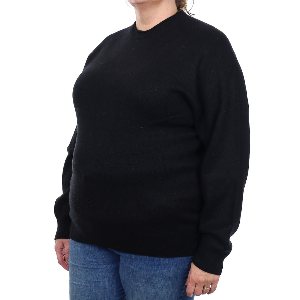 Cos Black Heavy Knit Cashmere Crew Neck Jumper Extra Large