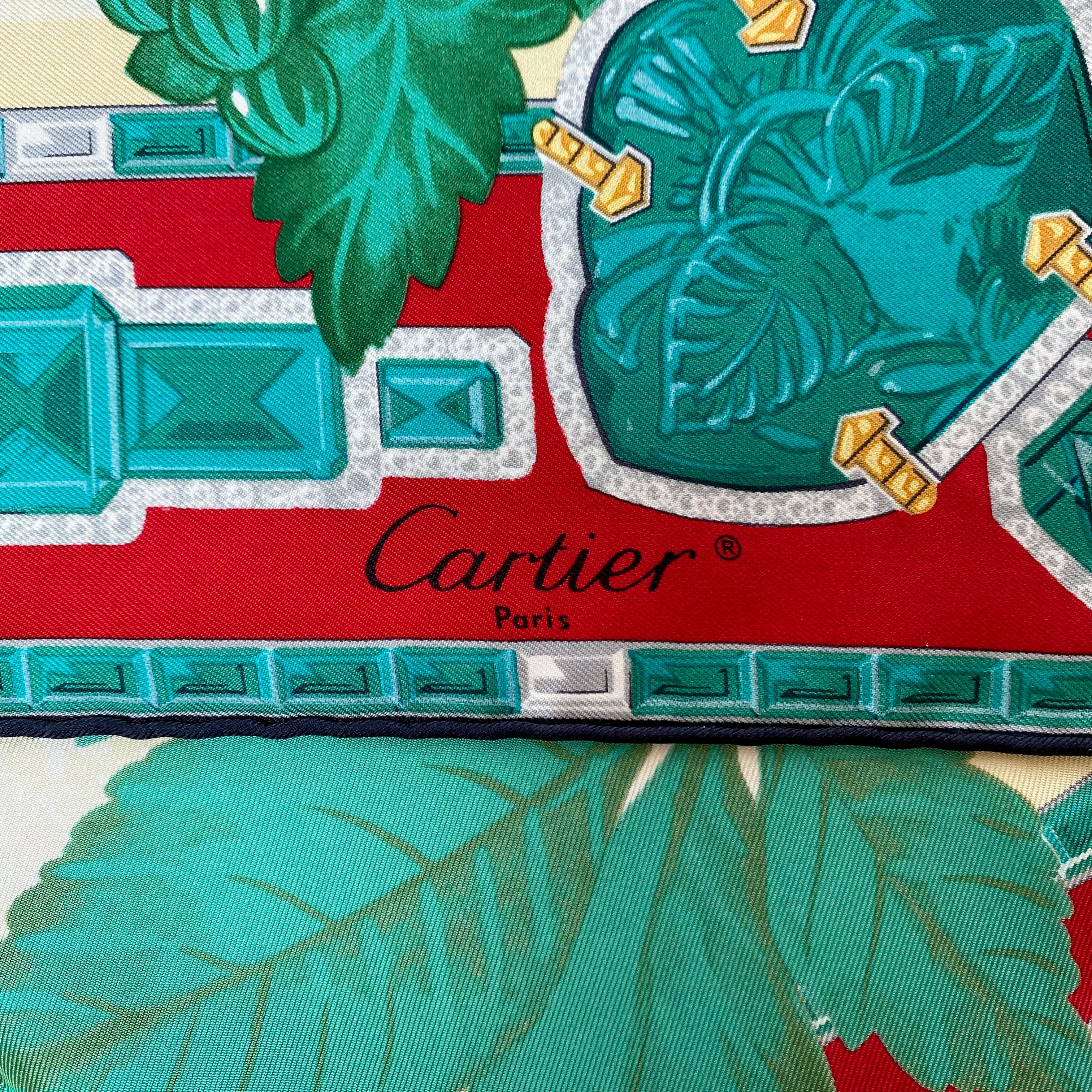 Brand New Boxed Cartier Designer Silk Scarf
