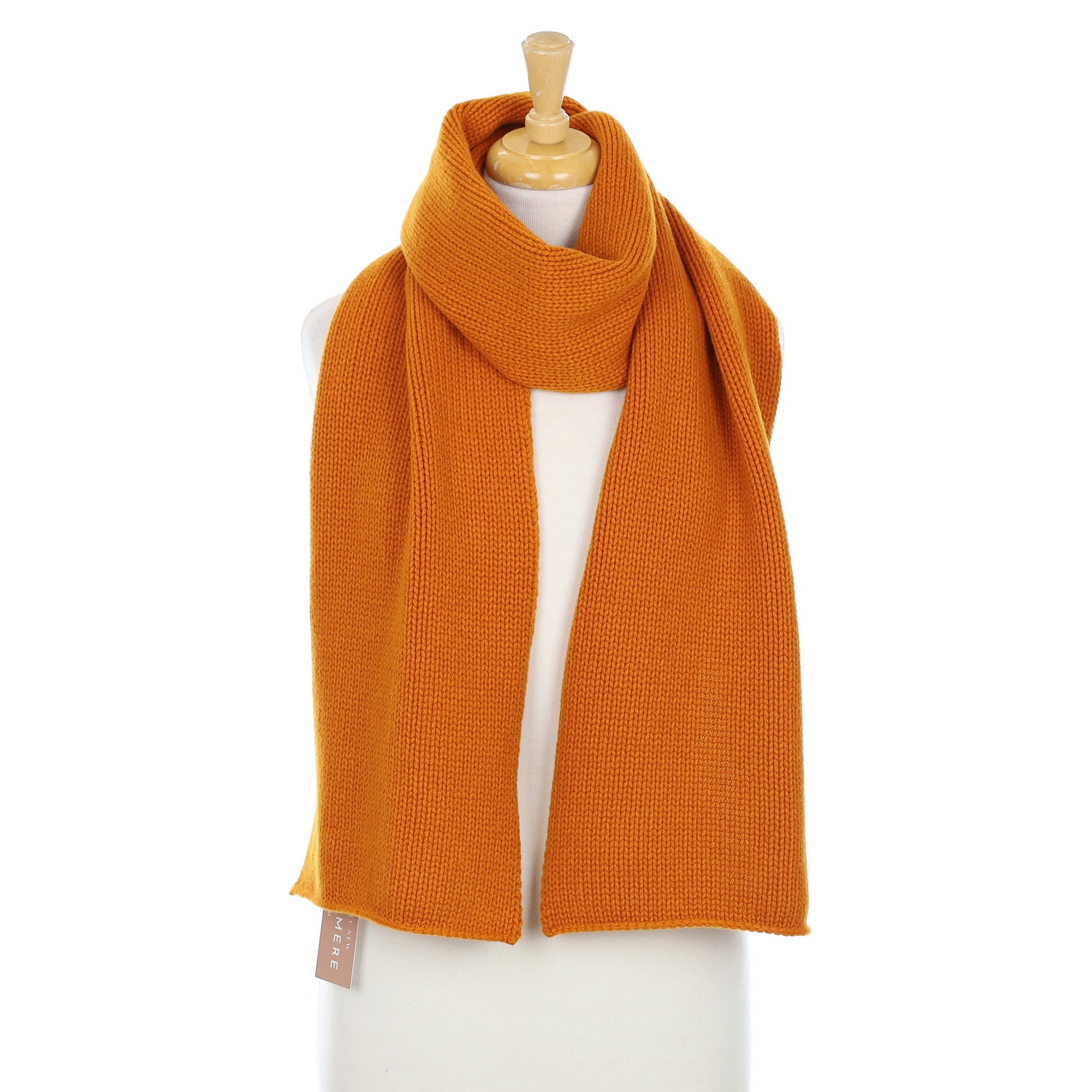 Begg & Co Sienna Orange Chunky Knitted Cashmere Scarf
