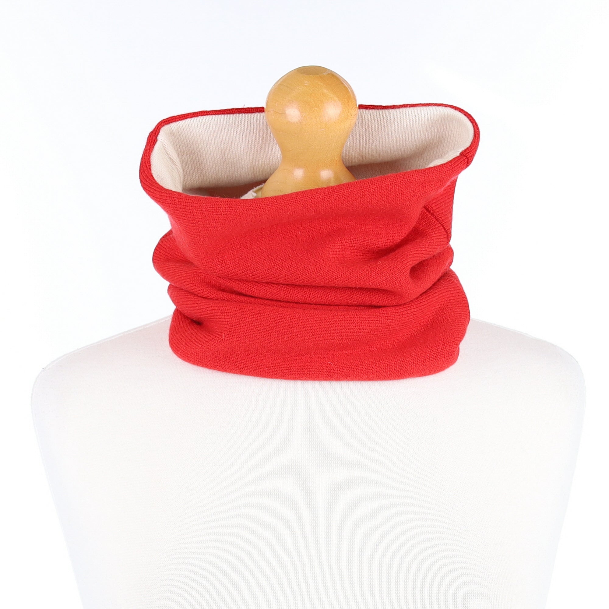 Postie Red and Winter White Luxury Double Layered Snood