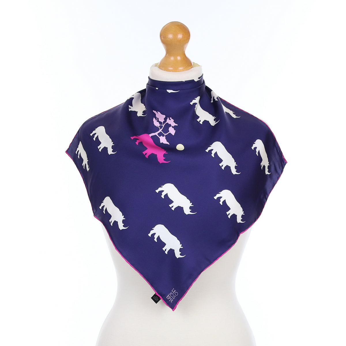 Brand New Rhino Design Silk Scarf