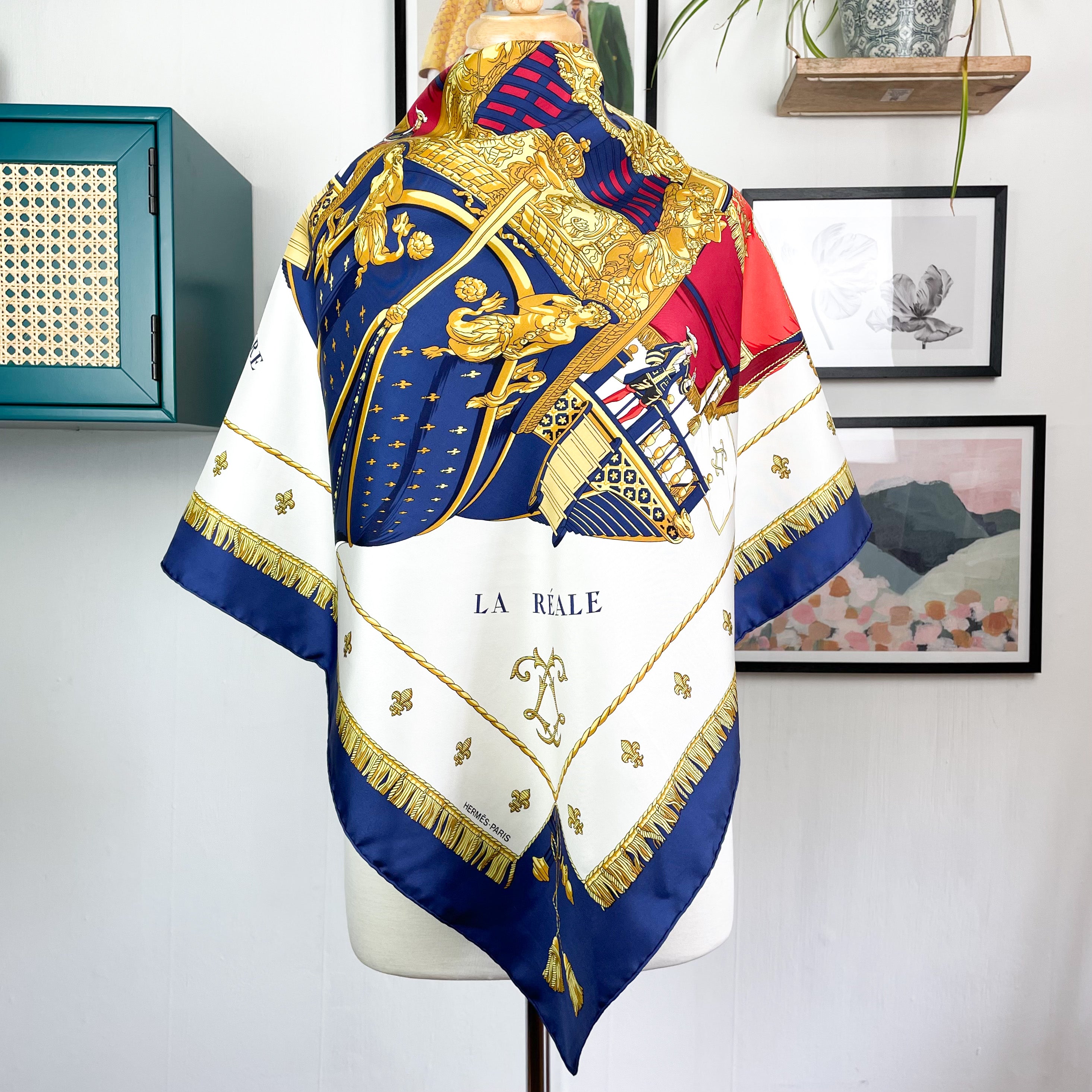 Boxed Hermes Vue du Rosse De la Gelerie Vintage Silk Scarf