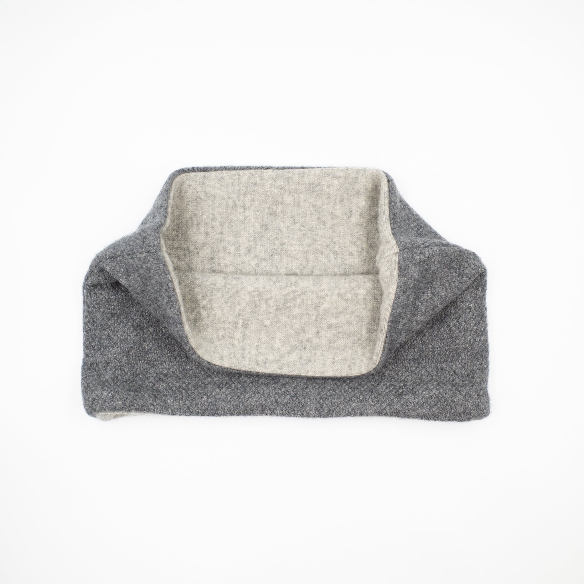 Pale Grey and Slate Fancy Knit Neck Warmer