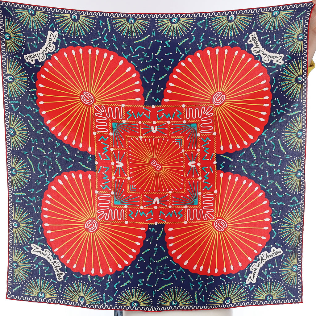 Brand New Boxed Zandra Rhodes Abstract Vintage Silk Scarf