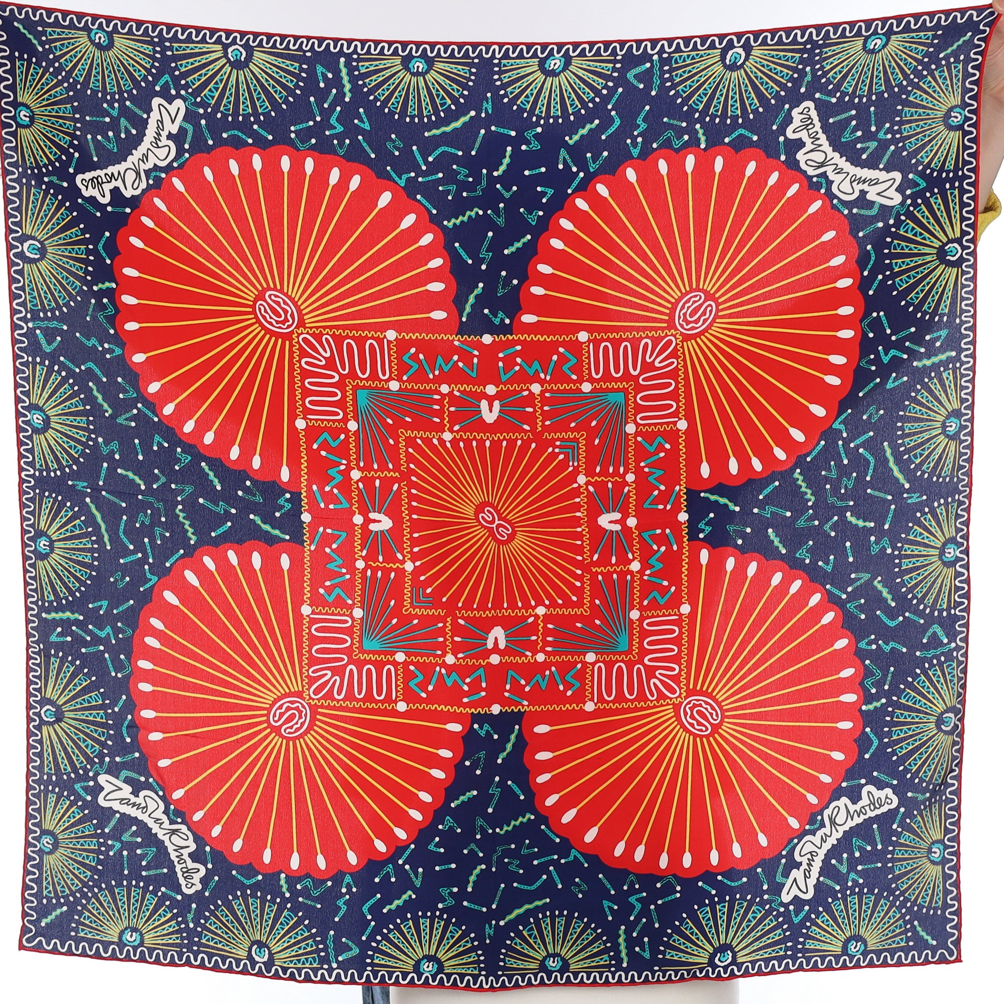 Brand New Boxed Zandra Rhodes Abstract Vintage Silk Scarf