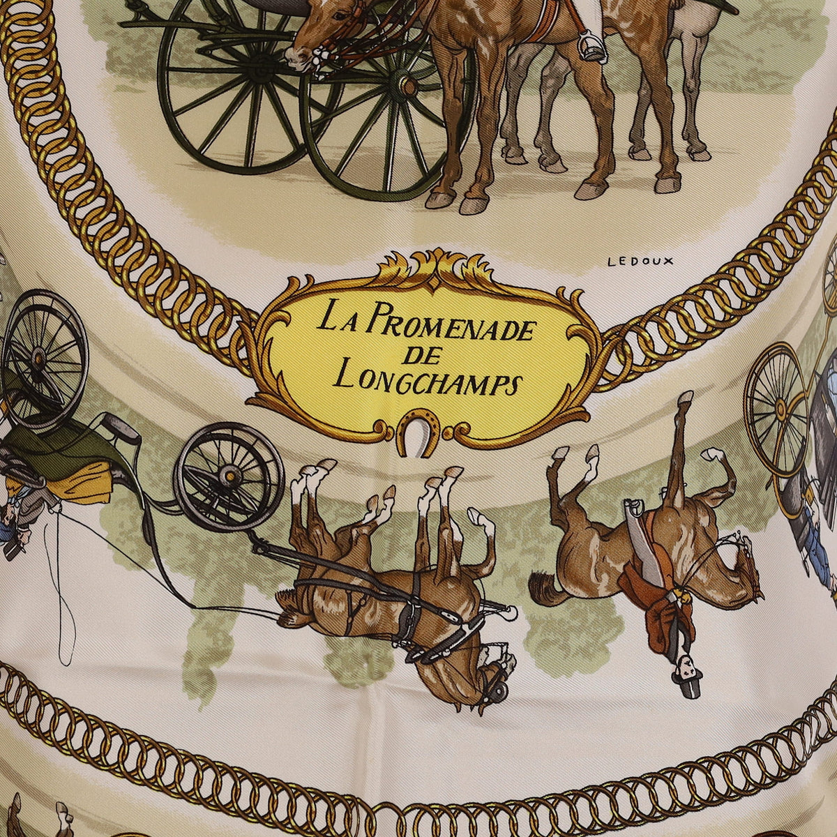 Pristine Hermès La Promenade De Longchamps Silk Scarf