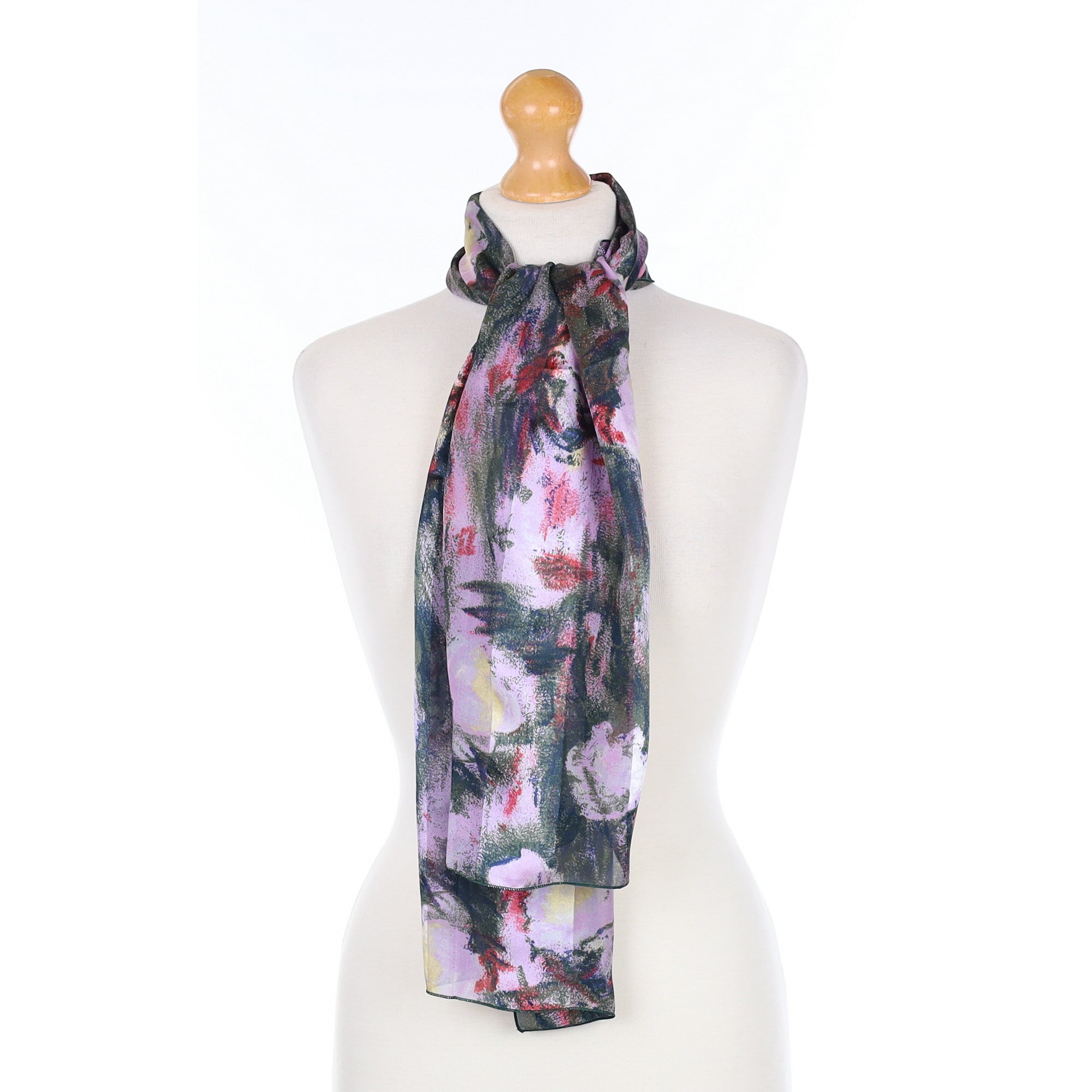 Artistic Floral Silk Scarf