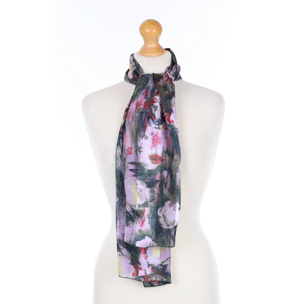 Artistic Floral Silk Scarf