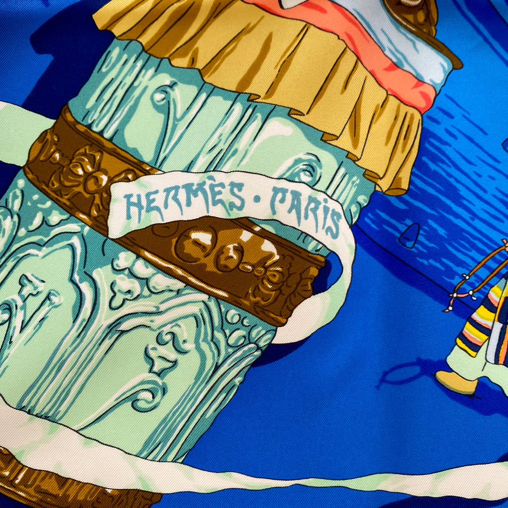 Pristine Boxed Hermès Prières Au Vent Silk Scarf Grail