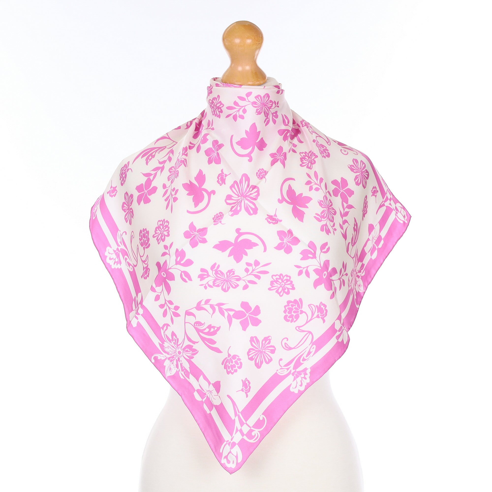 Brand New Fraas Pink Floral Silk Scarf