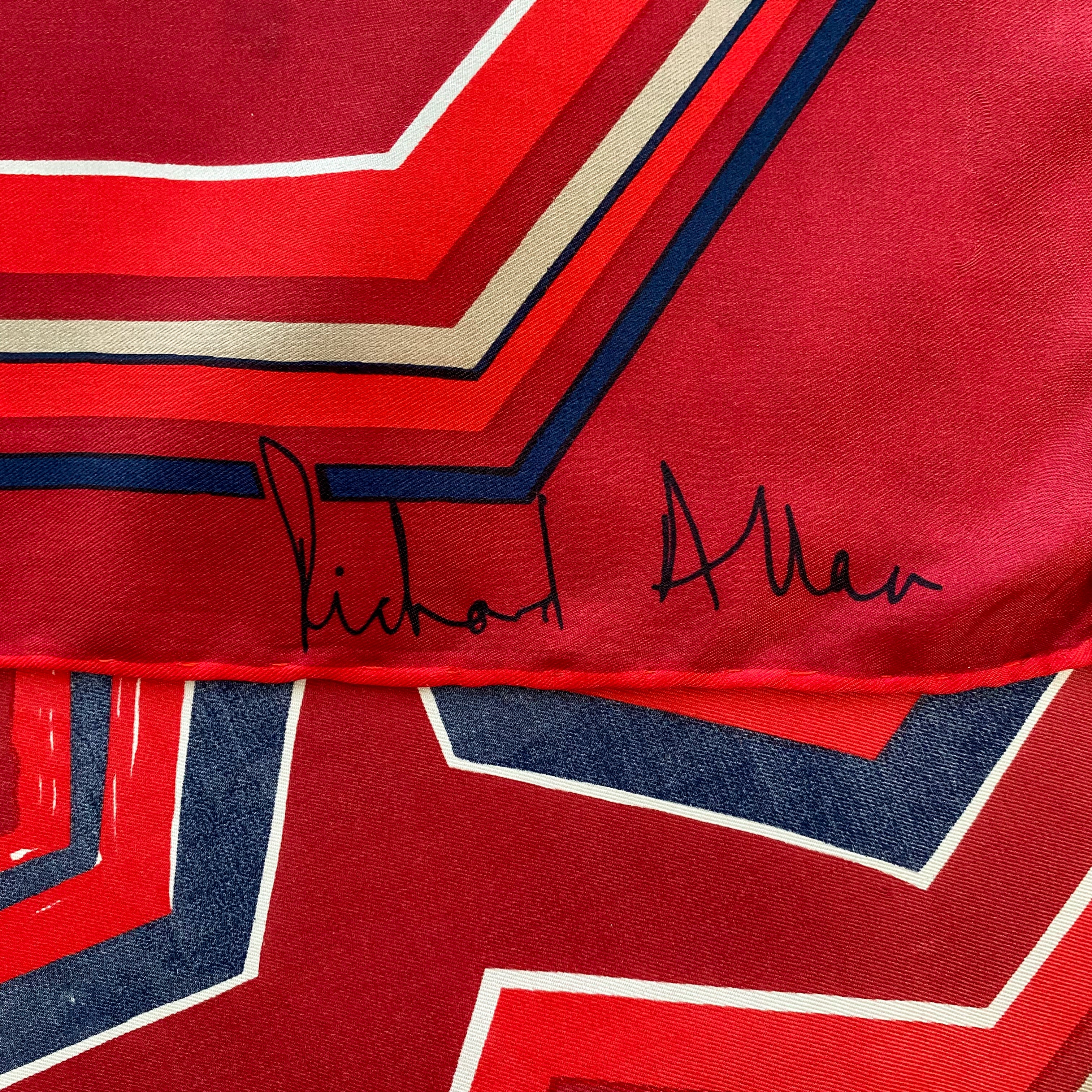 1970s Richard Allan Geometric Vintage Silk Scarf