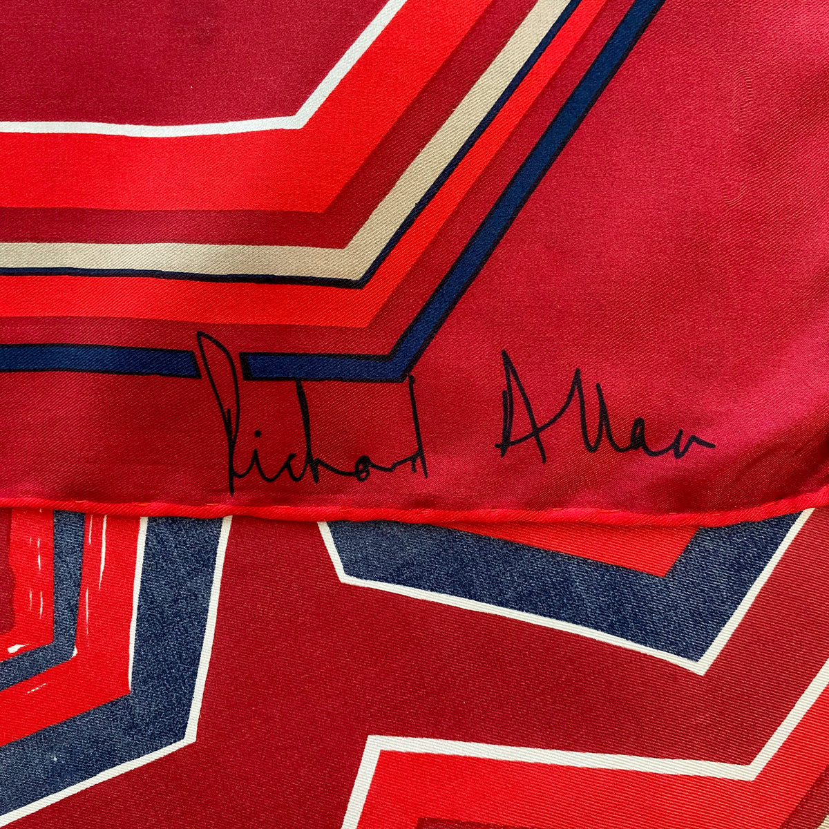 1970s Richard Allan Geometric Vintage Silk Scarf