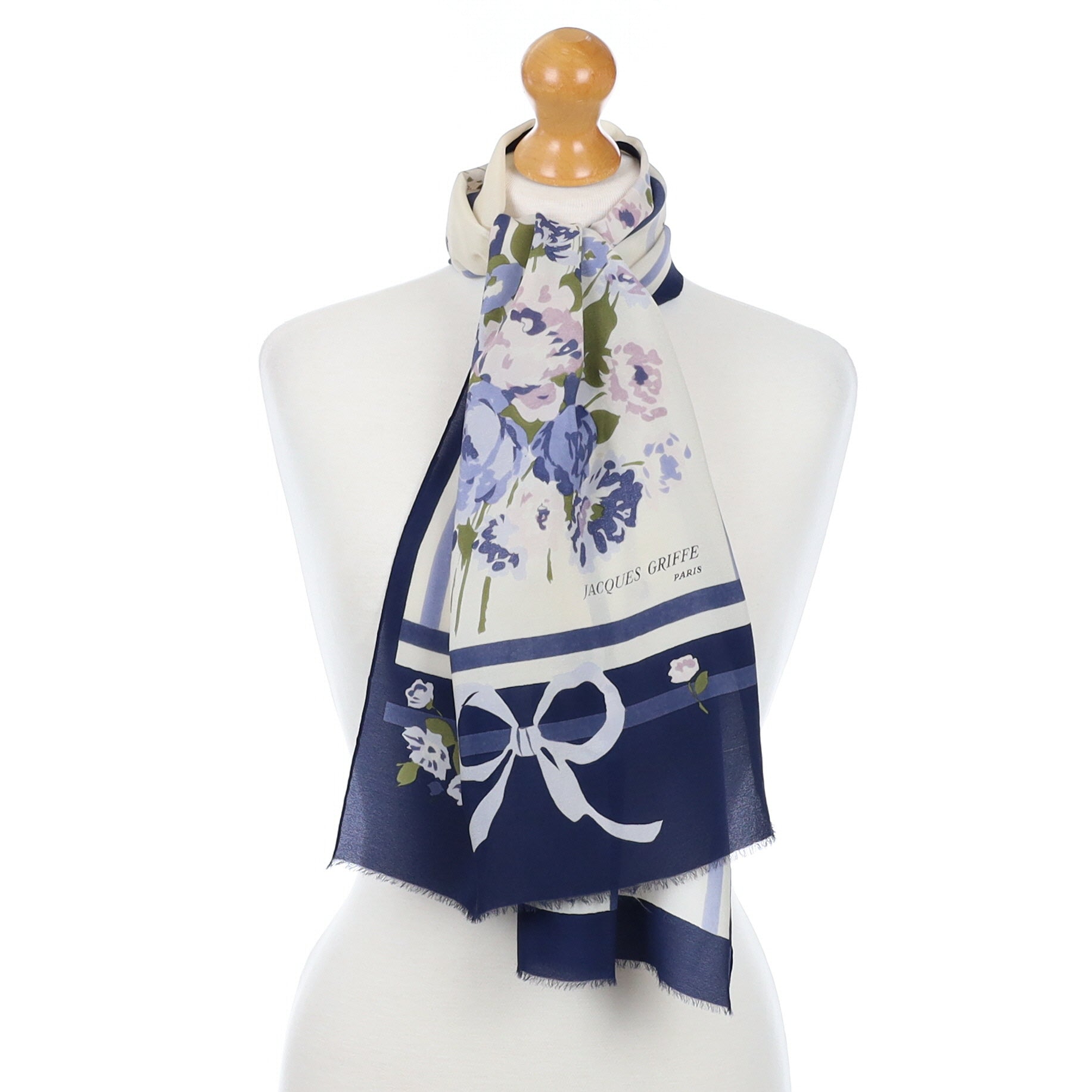 French Jacques Griffe Long Silk Scarf