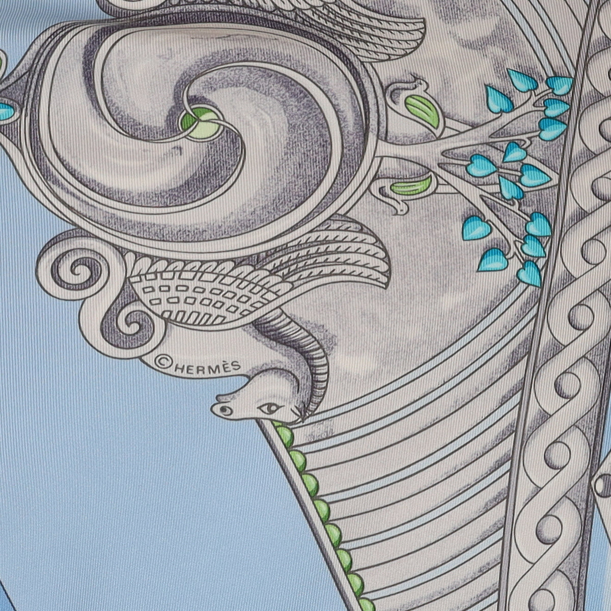 Hermès Monnaies et Symboles Parisii Vintage Silk Scarf