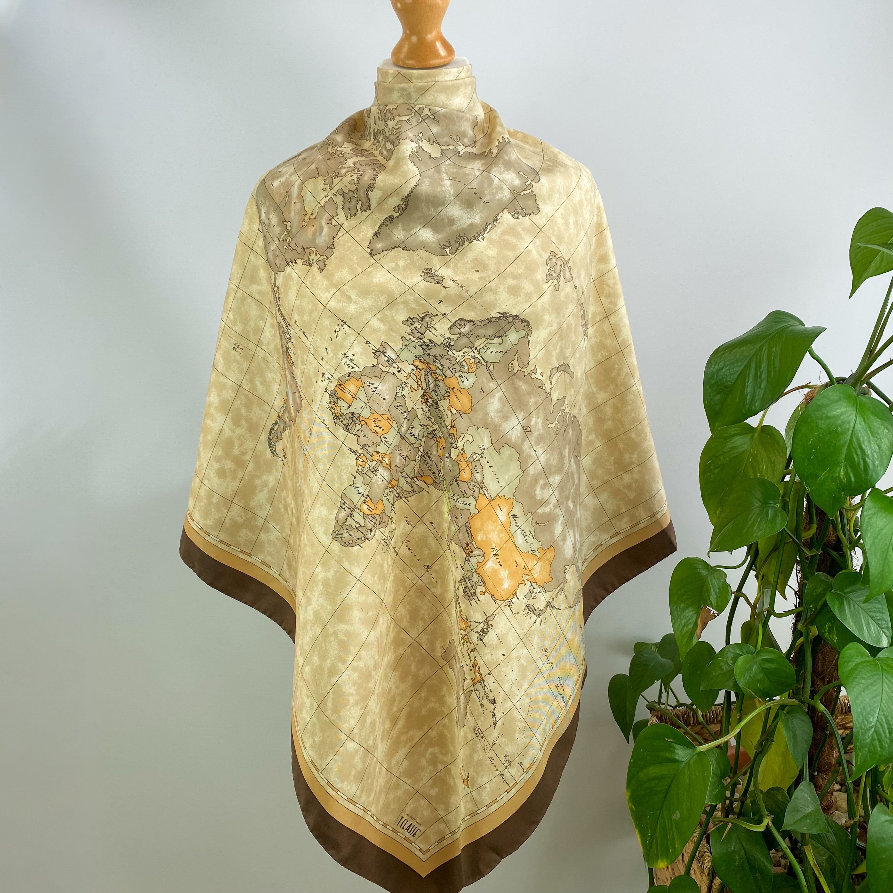 Alveiro Martini Map Design Silk Scarf