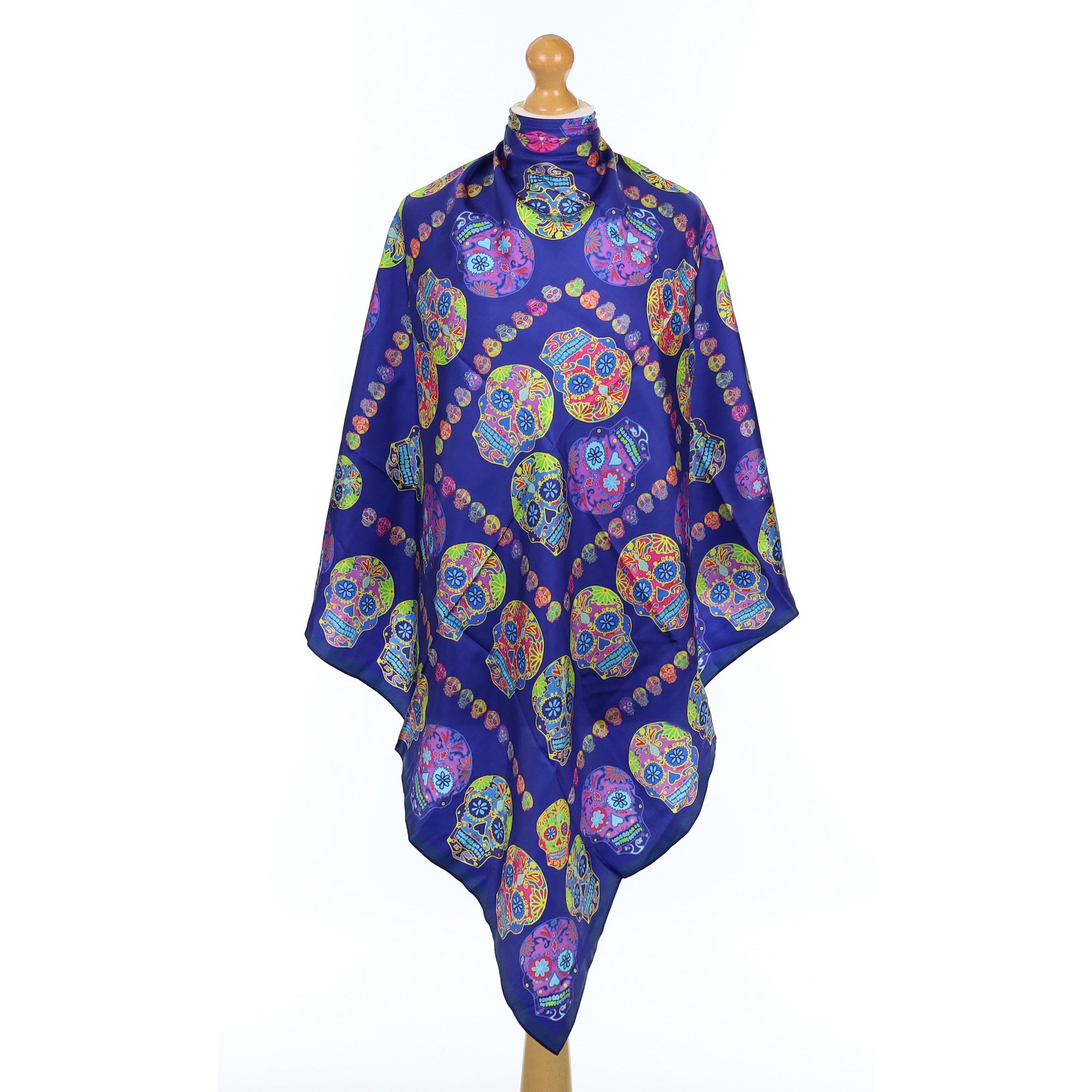 Brand New Vibrant Skull Design Silk Scarf
