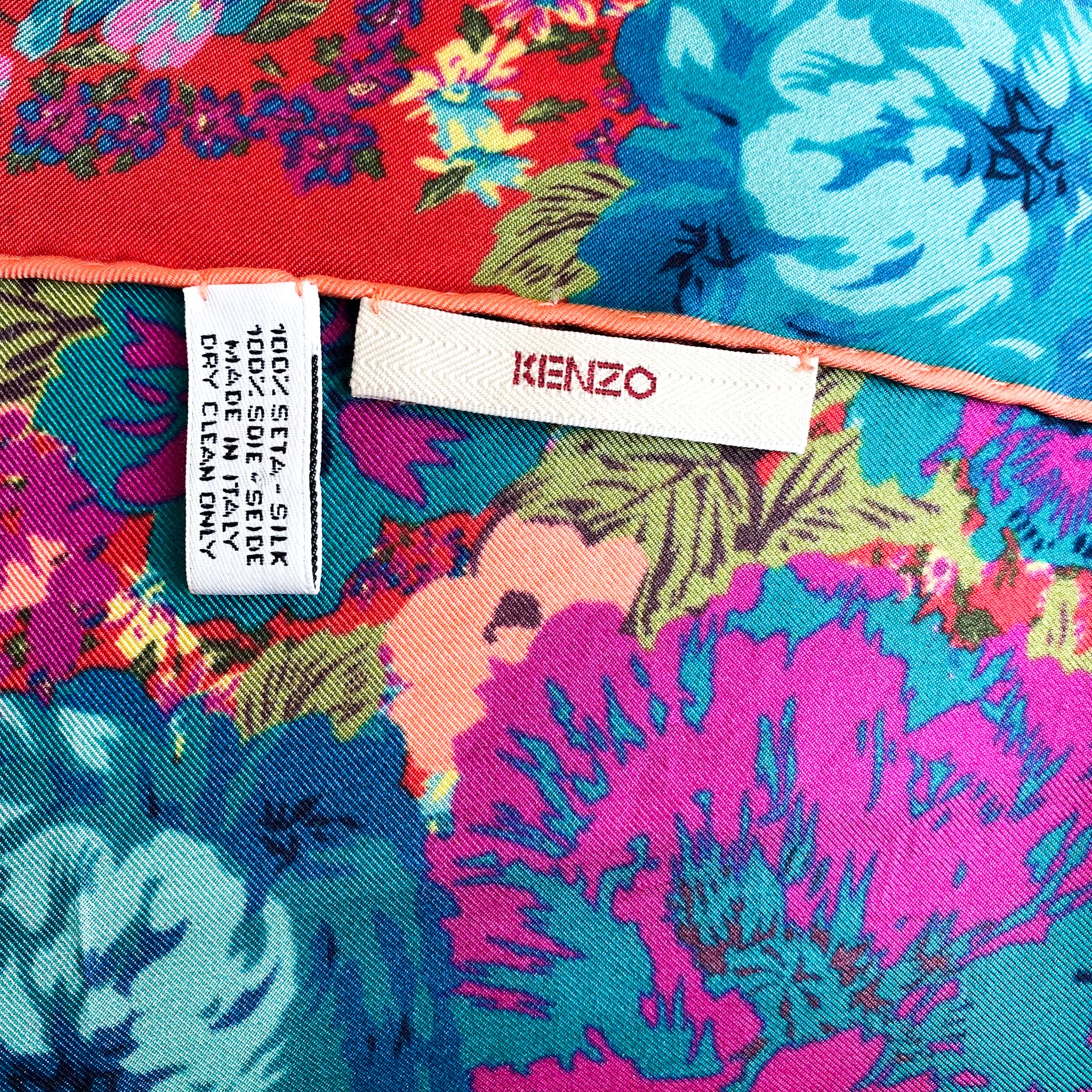 Immaculate Kenzo Floral Designer Silk Scarf