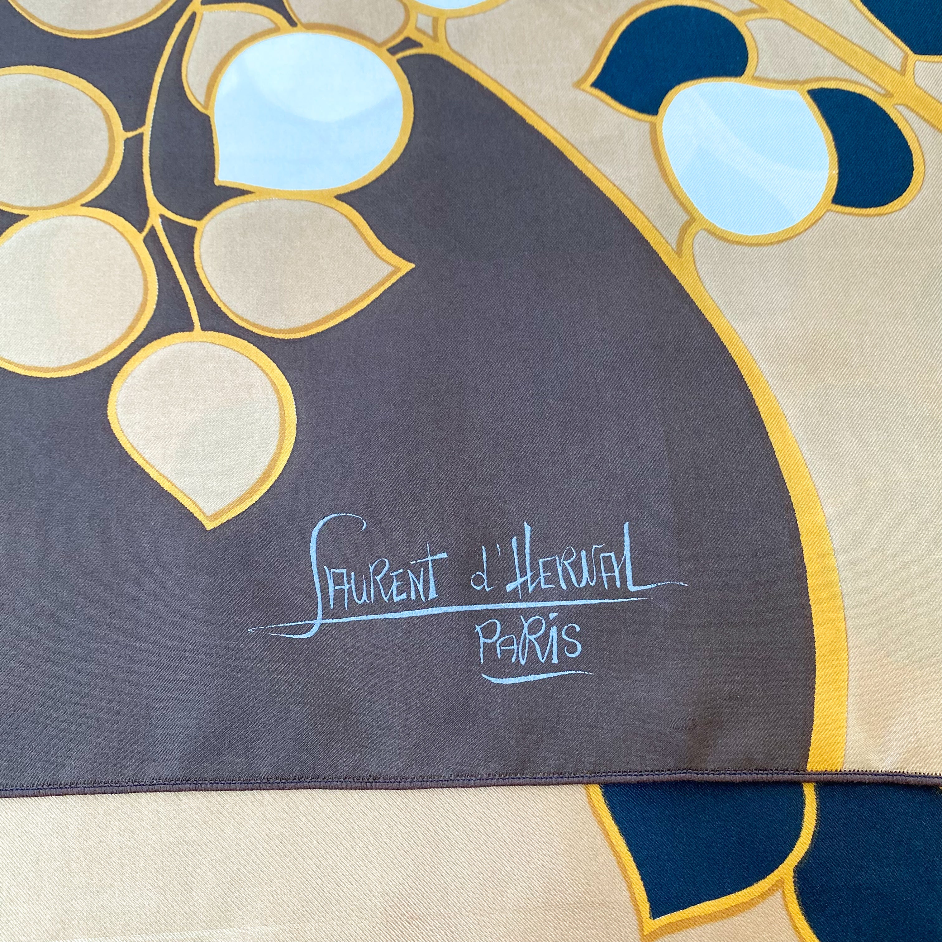1970s Laurent D’Herval French Vintage Silk Scarf