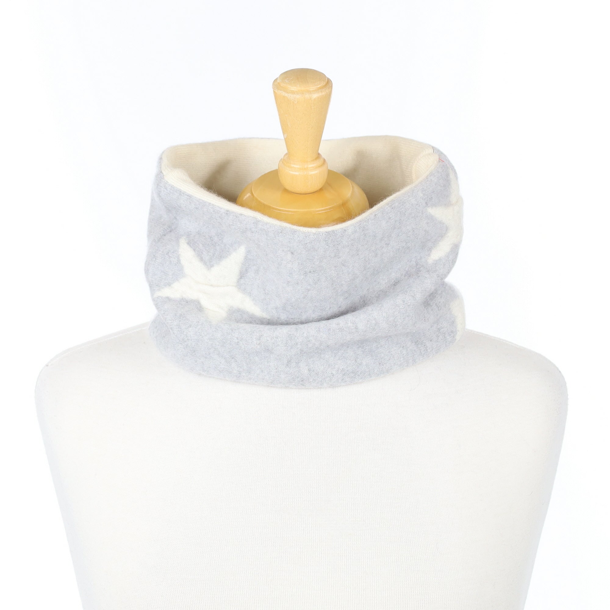 Grey and Ivory Star Neck Warmer