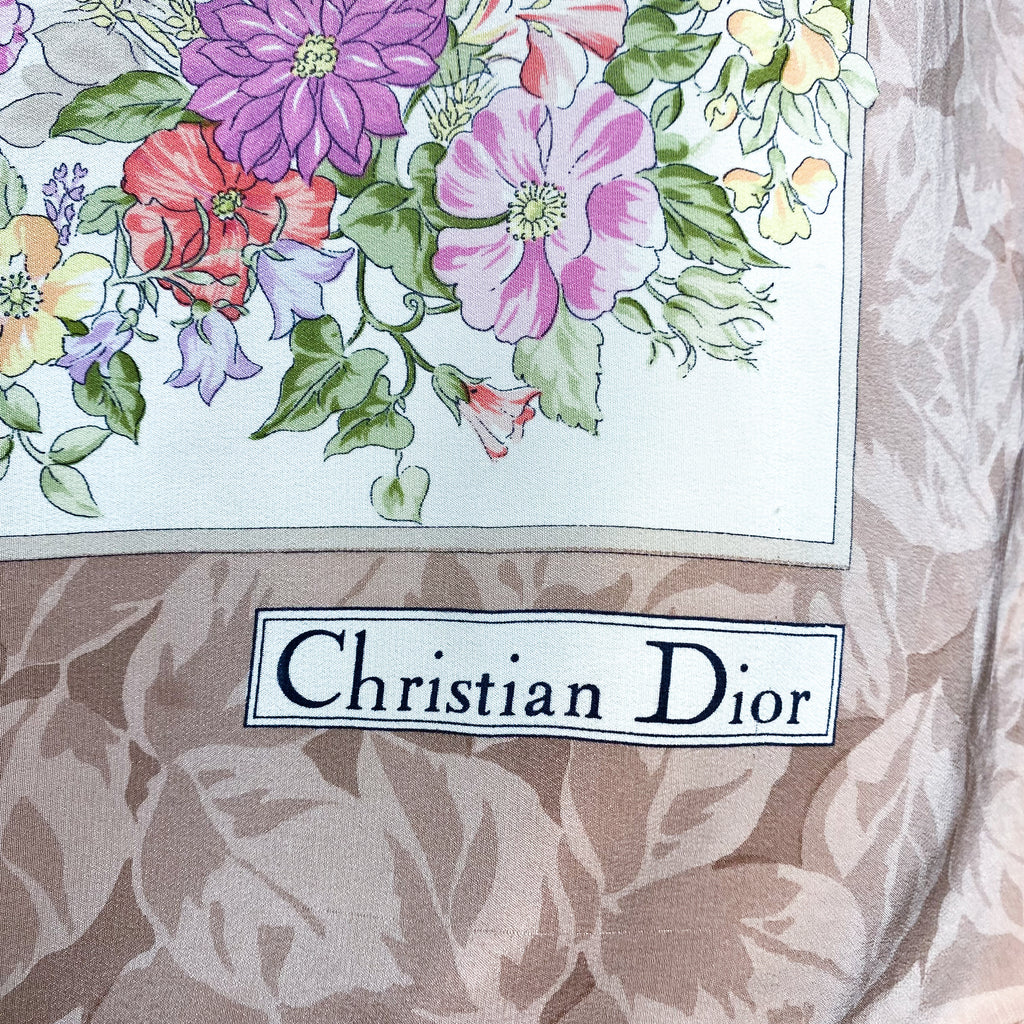1980s Christian Dior Vintage Silk Scarf