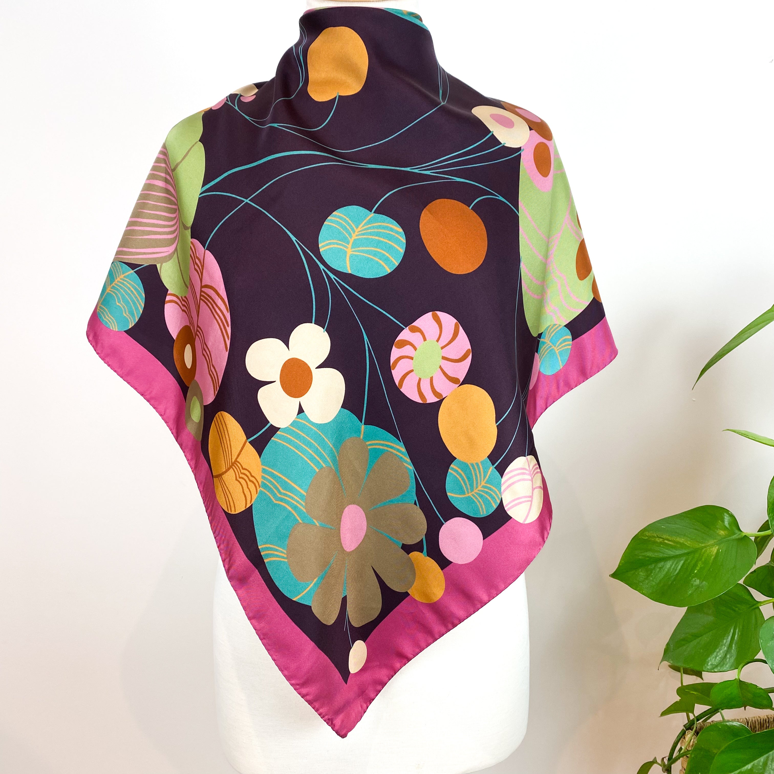 Colourful Floral Italian Silk Scarf