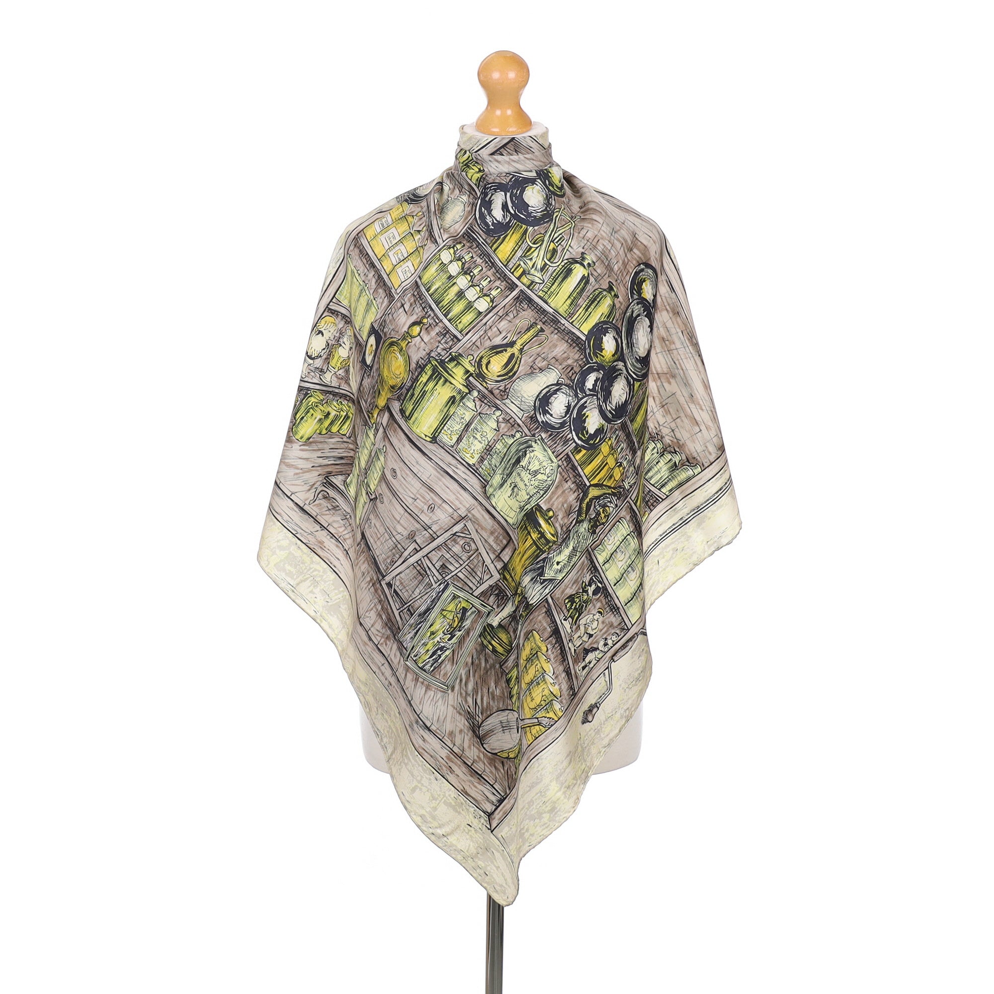 Harrods Pantry Scene Vintage Silk Scarf