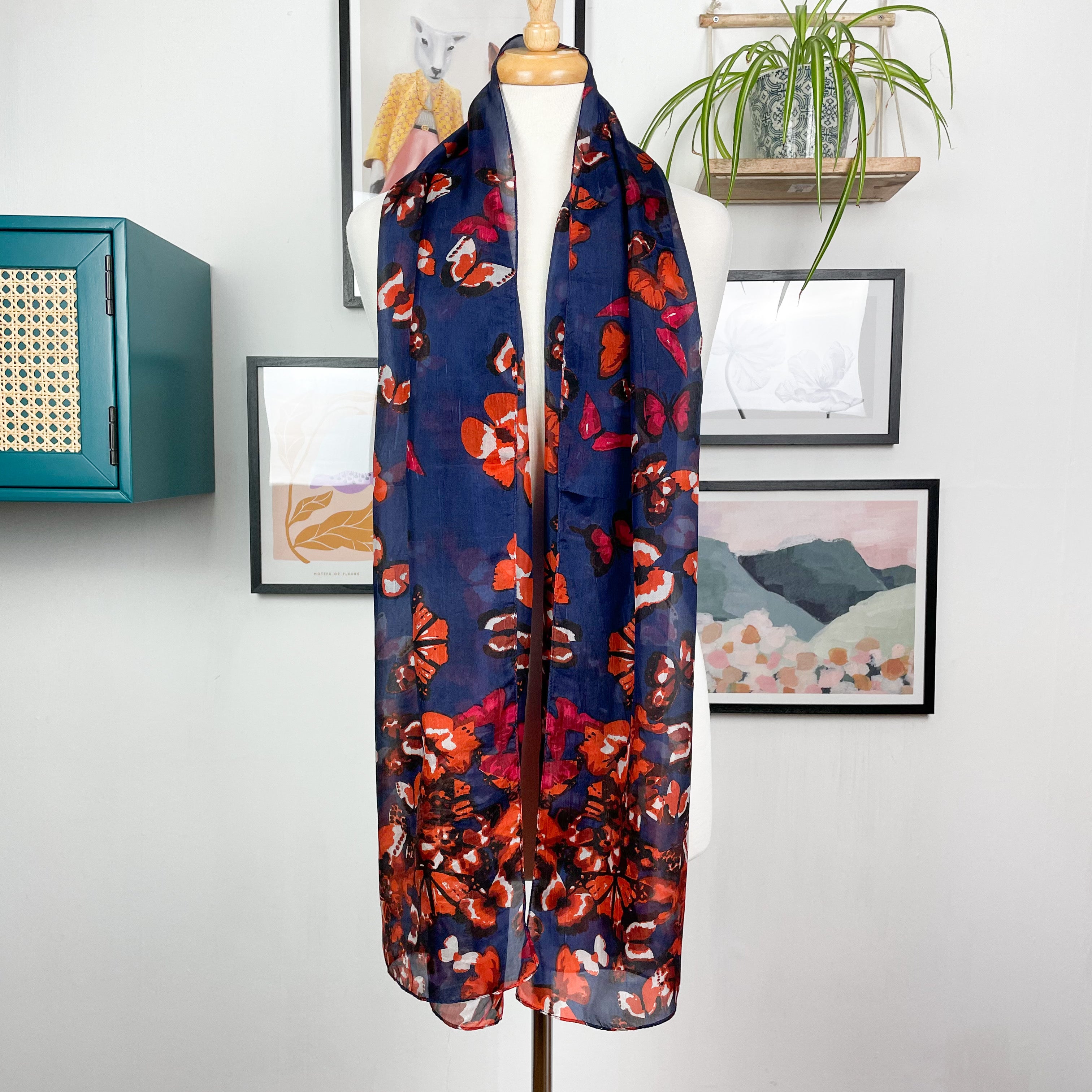 Brand New Osprey Floral Long Silk Scarf