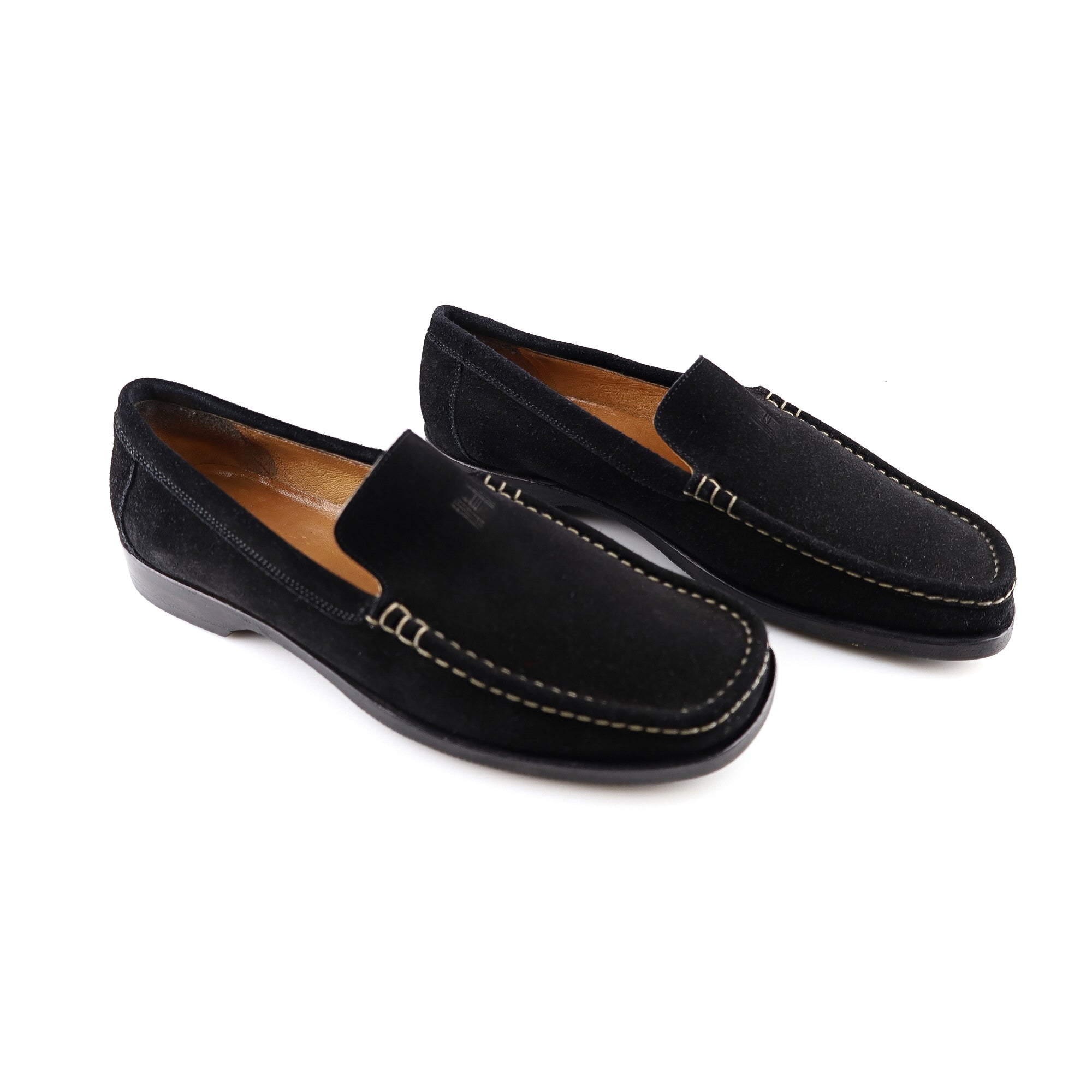 Boxed Hermès Black Suede Shoes