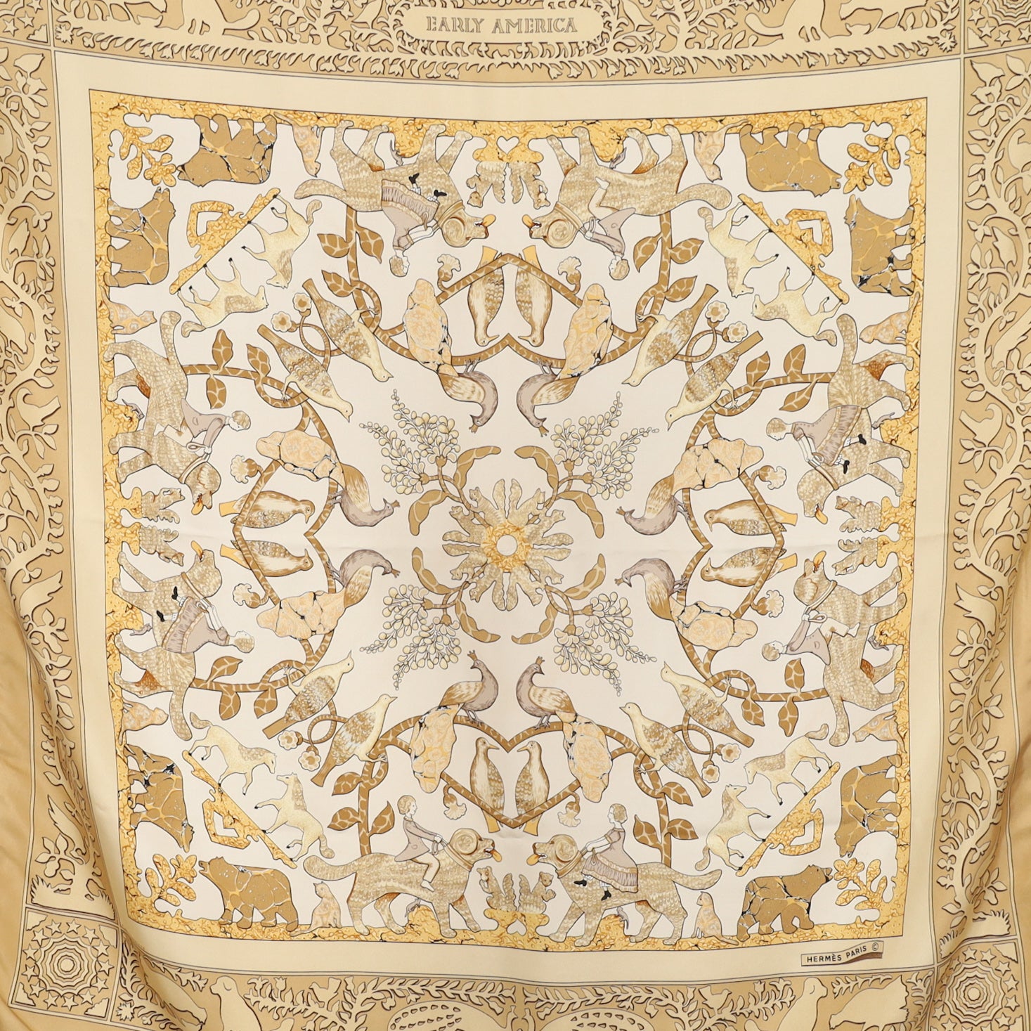 Hermès Early America Silk Scarf Rare