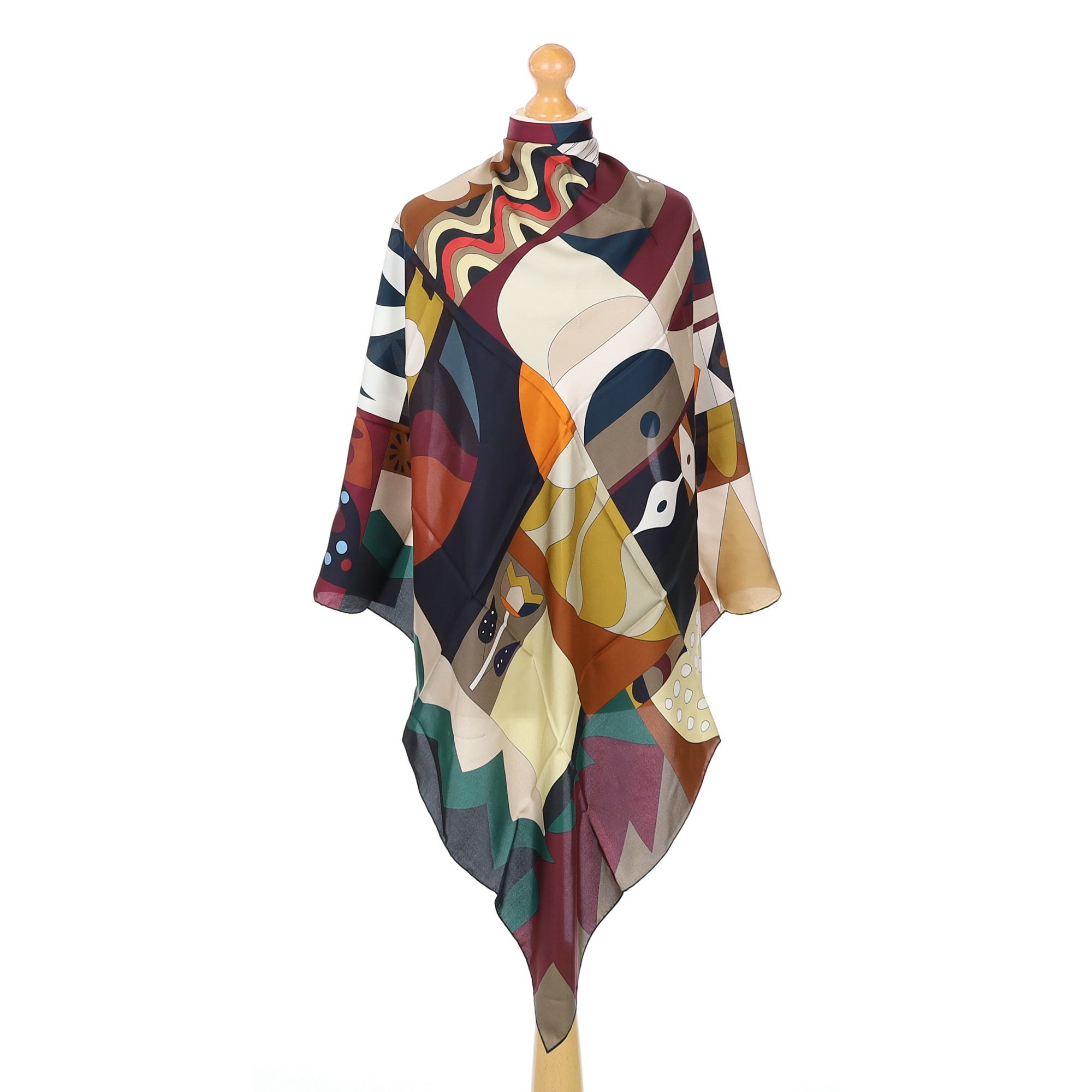 Brand New Italian Art Deco Patchwork Silk Scarf