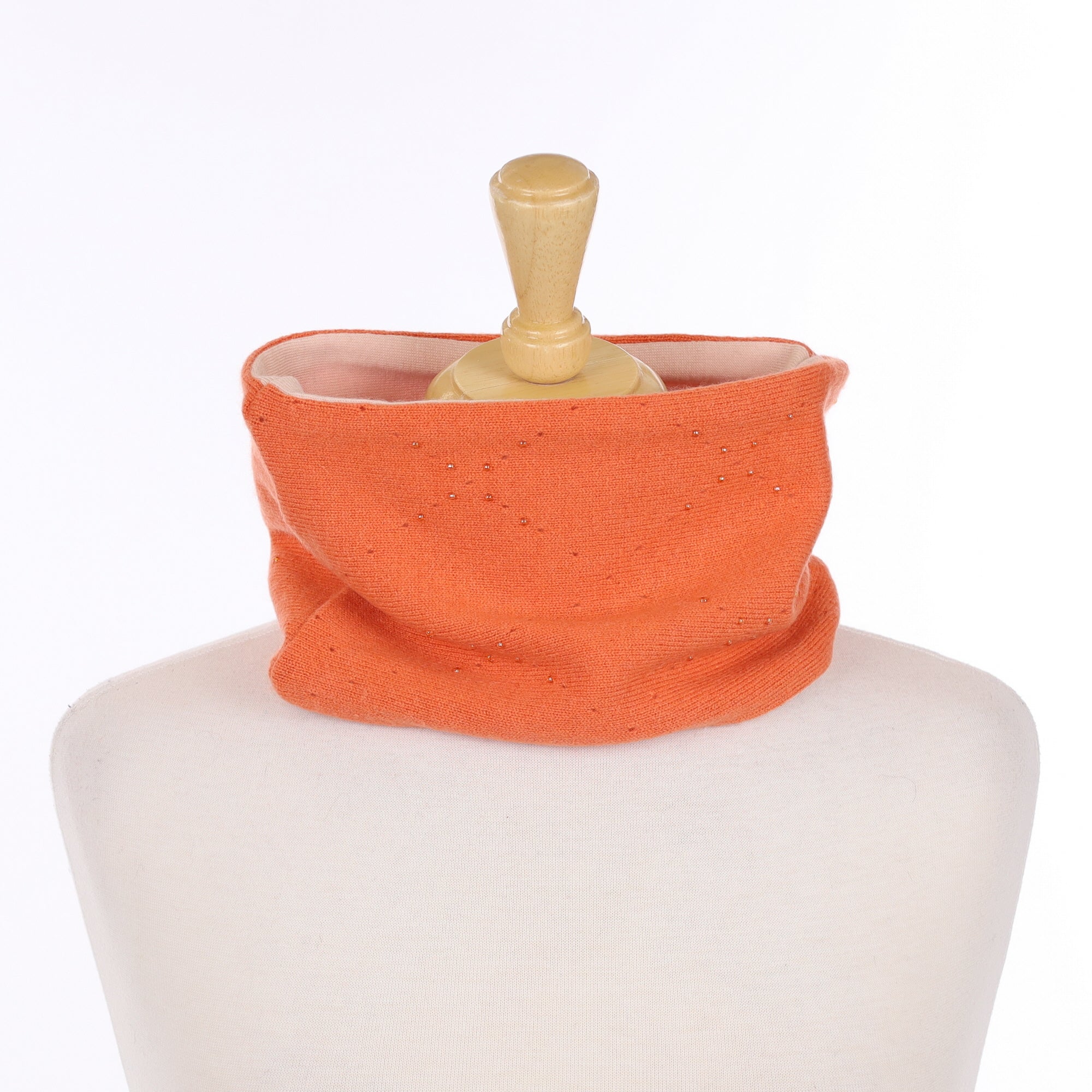Sunset Orange Embellished Neck Warmer