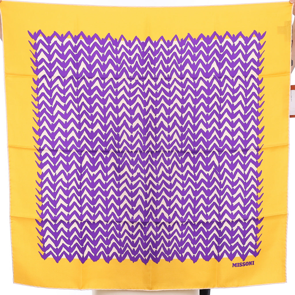 Brand New Missoni Purple Patterned Silk Scarf