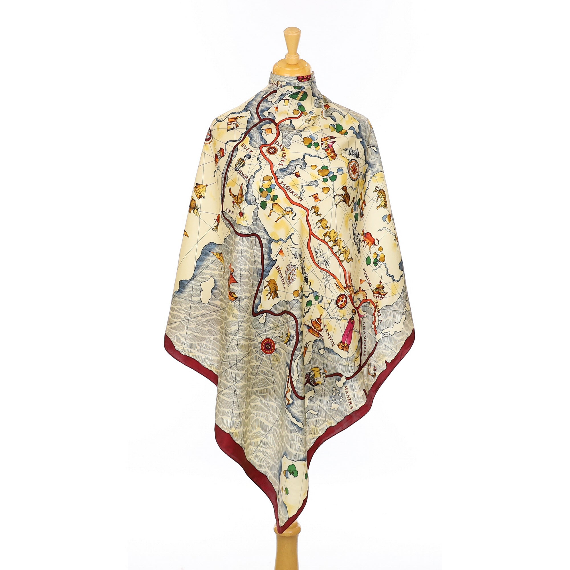 Map of Asia Silk Scarf