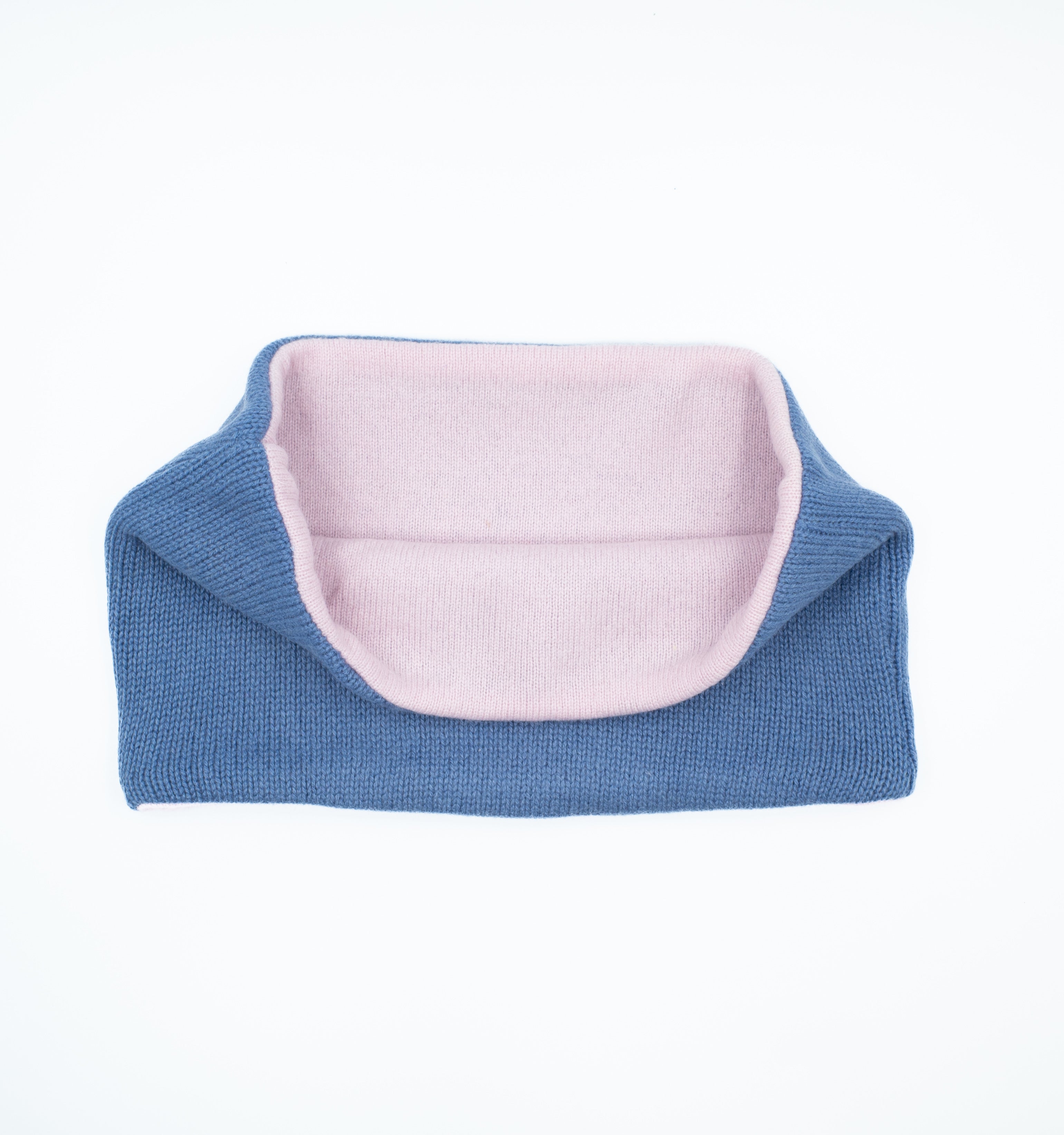 Denim Blue and Baby Pink Neck Warmer