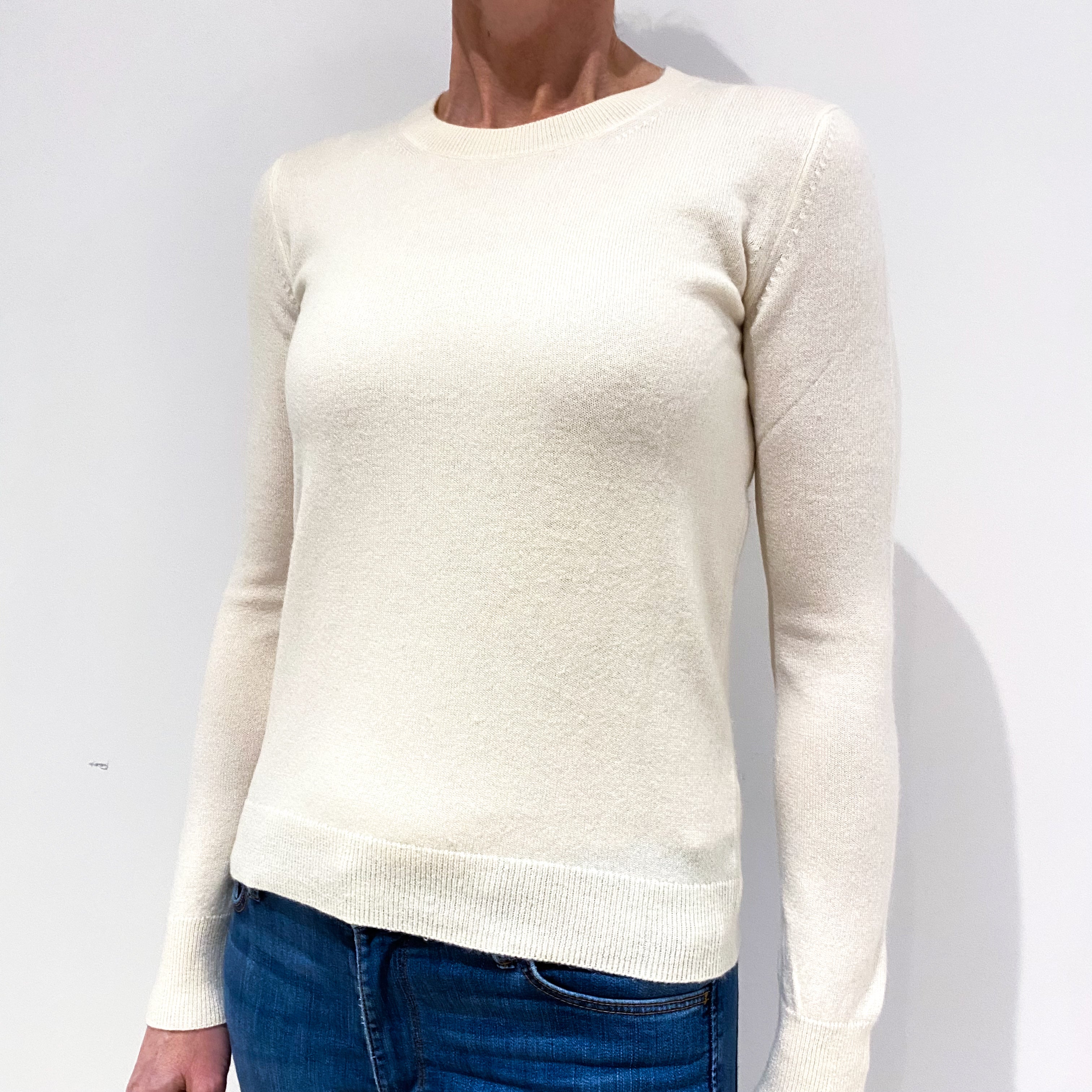 Cream Cashmere Crew Neck Jumper Small