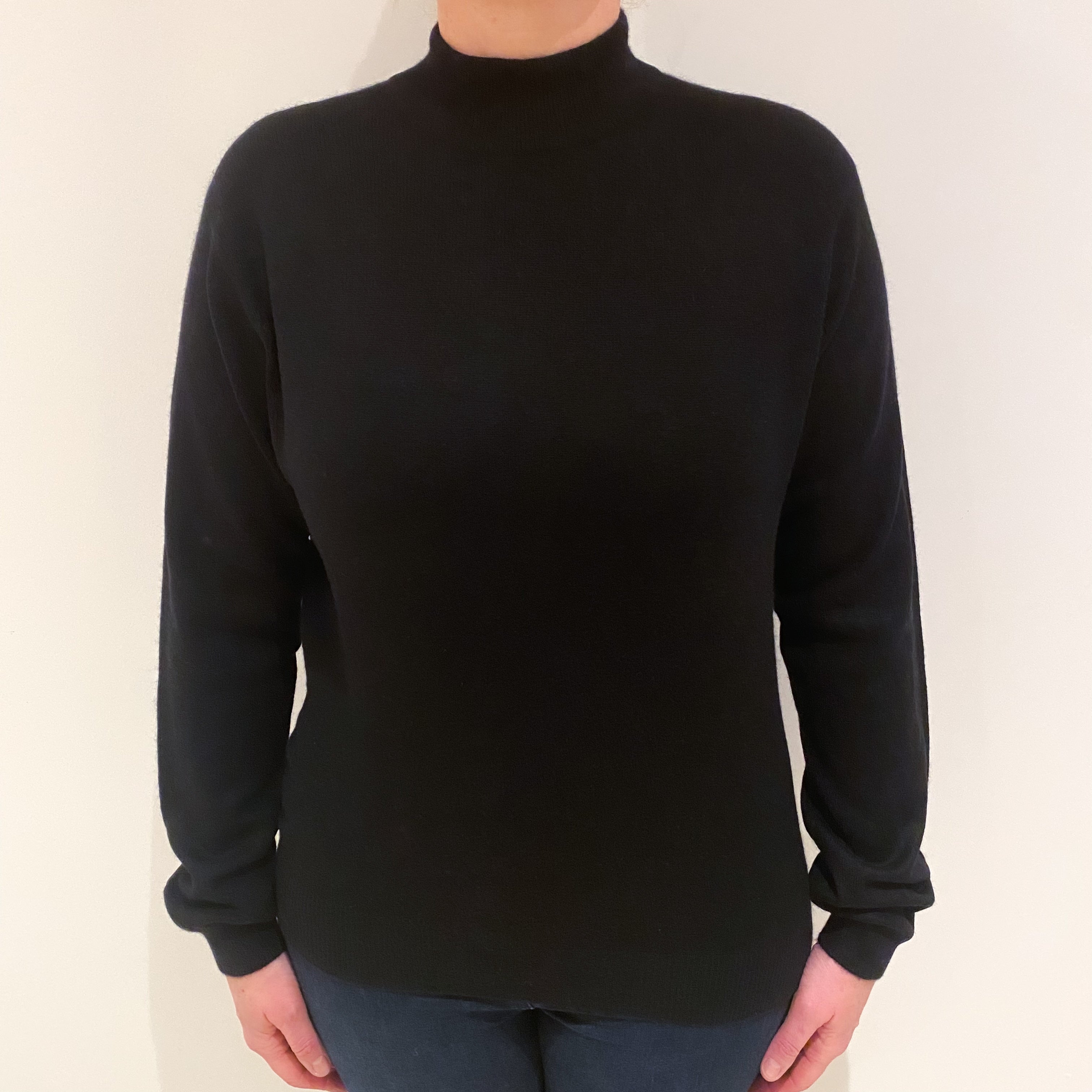 Black Cashmere Turtle Neck Jumper Large